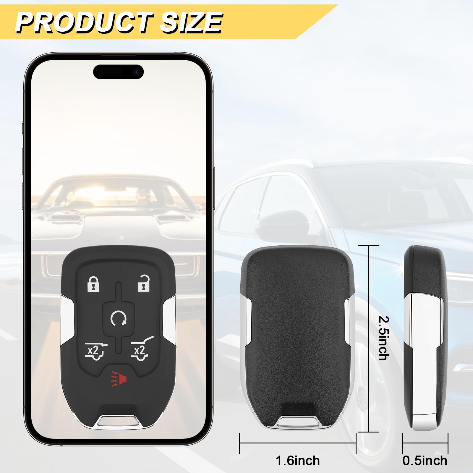 Vurkcy Key Fob Replacement For 2015-2020 Chevy Suburban Tahoe/ 15-20 Gmc Yukon And Yukon Xl Car Keyless Entry Remote Control,Hyq