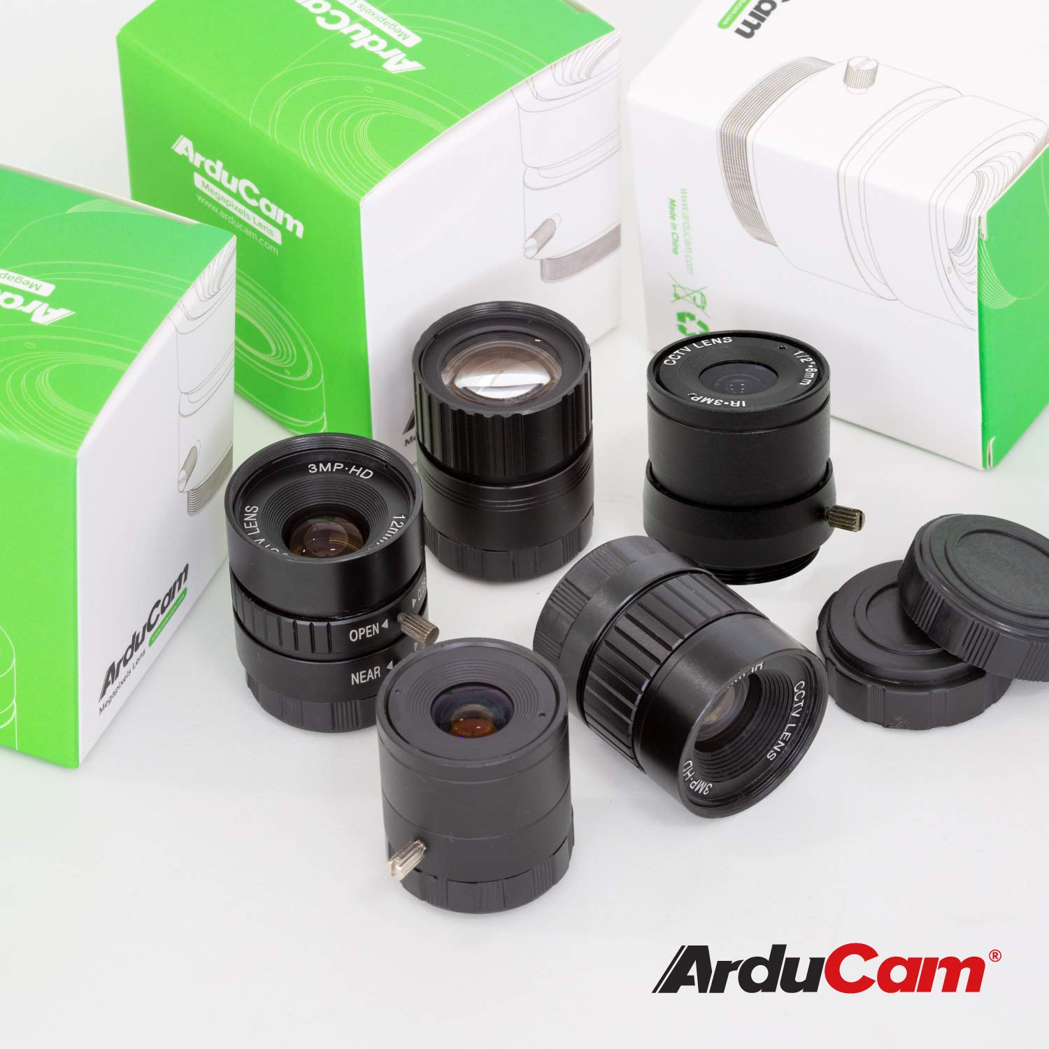 Arducam Cs Mount Lens Kit For Raspberry Pi Hq Camera (Type 1/2.3), 6Mm To 25Mm Focal Lengths, 65 To 14 Degrees, Telephoto, Wide