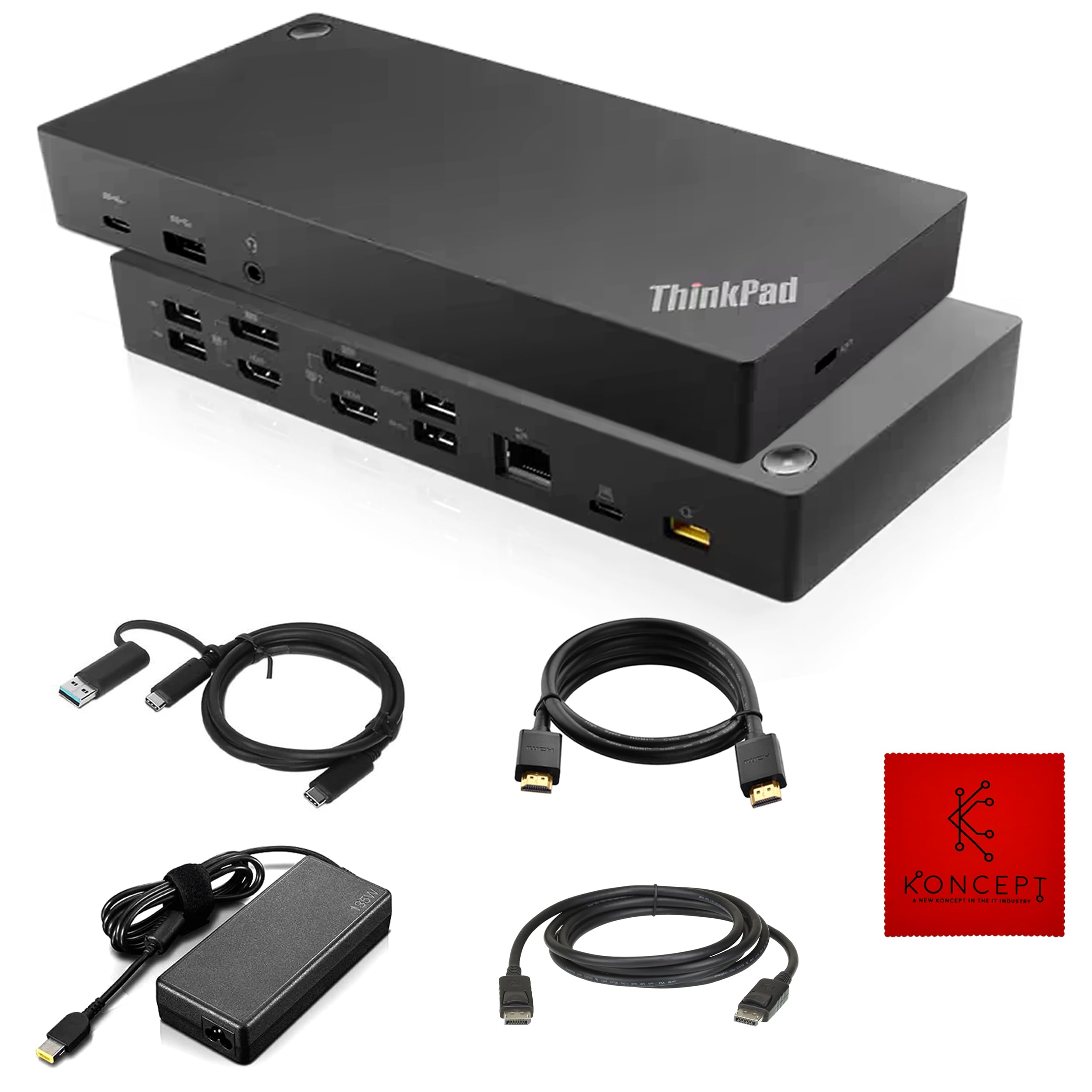 40Af0135Us Lenovo Docking Station Hybrid Usb C With Usb A   1 Year Warranty   Lenovo Thinkpad Dock Usb C With 135W Ac Adapter, H