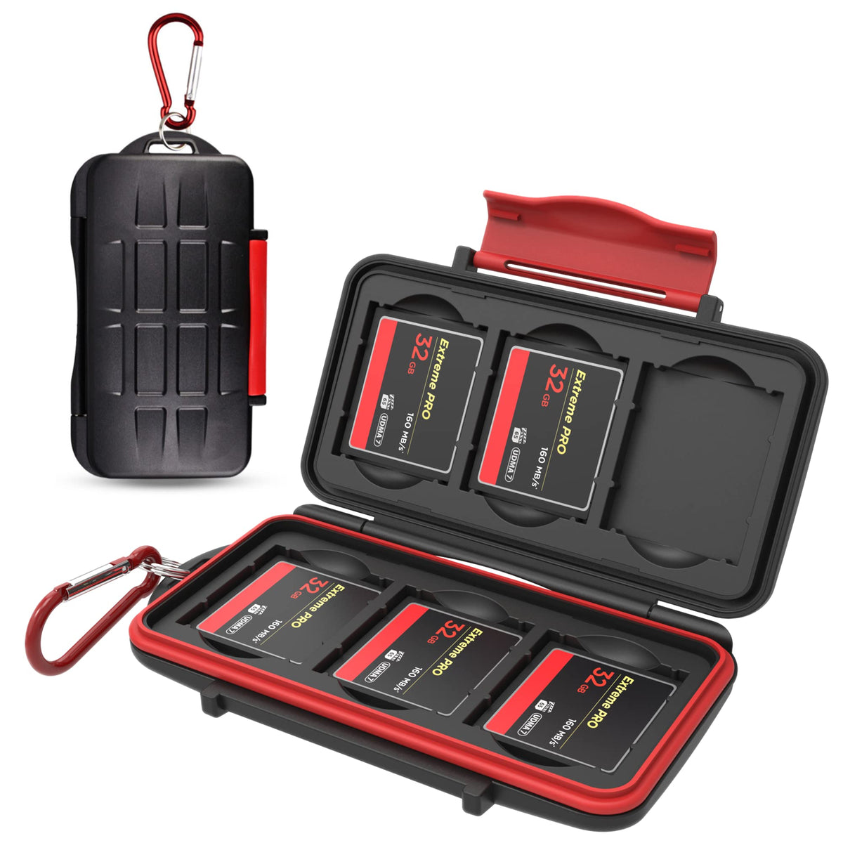 Kiorafoto 6 Cf Card Slots Professional Water Resistant Anti Shock Compact Flash Card Holder Case Storage Compact Flash Memory Ca