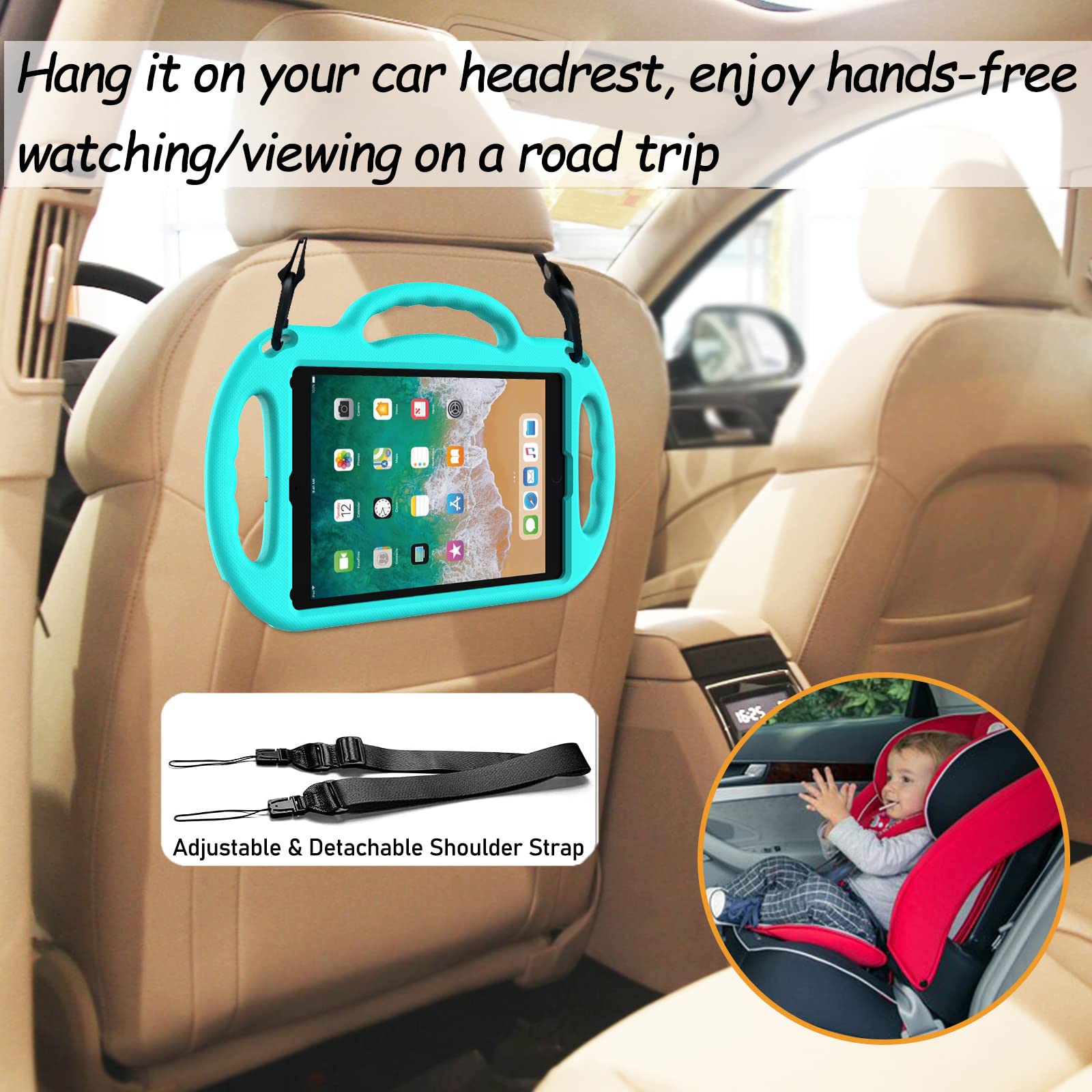 Ltrop Ipad 6Th Generation Case, 9.7 Ipad Case 2018, Ipad 9.7 Inch Case   Light Weight Shock Proof Handle Stand Shoulder Strap Ki