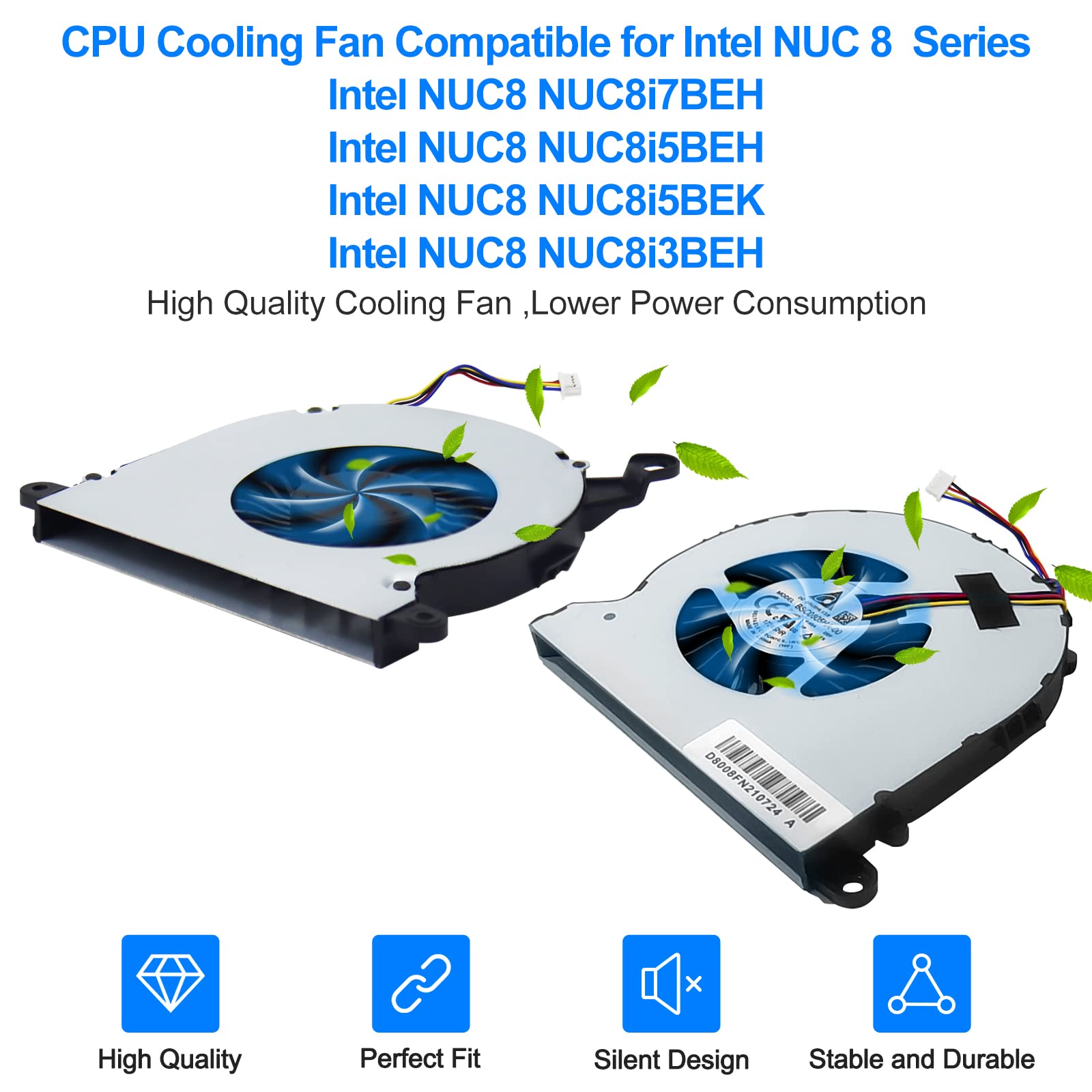 Arlba New Replacement Cpu Cooling Fan For Intel Nuc Nuc8 Nuc8I3Beh Nuc8I5Beh Nuc8I5Bek Nuc8I7Beh Nuc8 I3/I5/I7 Mini Host Bsc0805