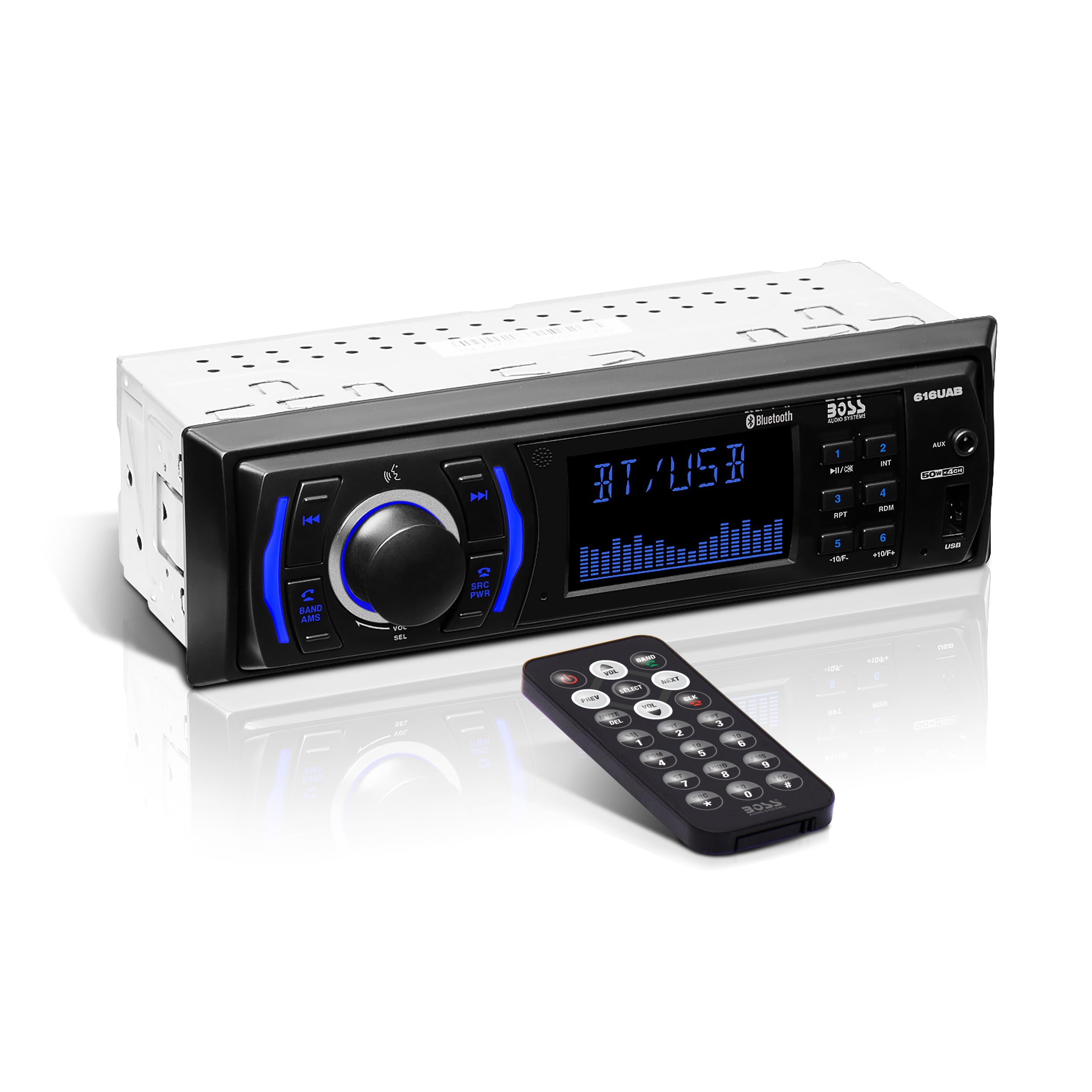 Boss Audio Systems 616Uab Car Stereo   Single Din, Bluetooth, No Cd Dvd Player, Am/Fm Radio Receiver, Wireless Remote Control, M