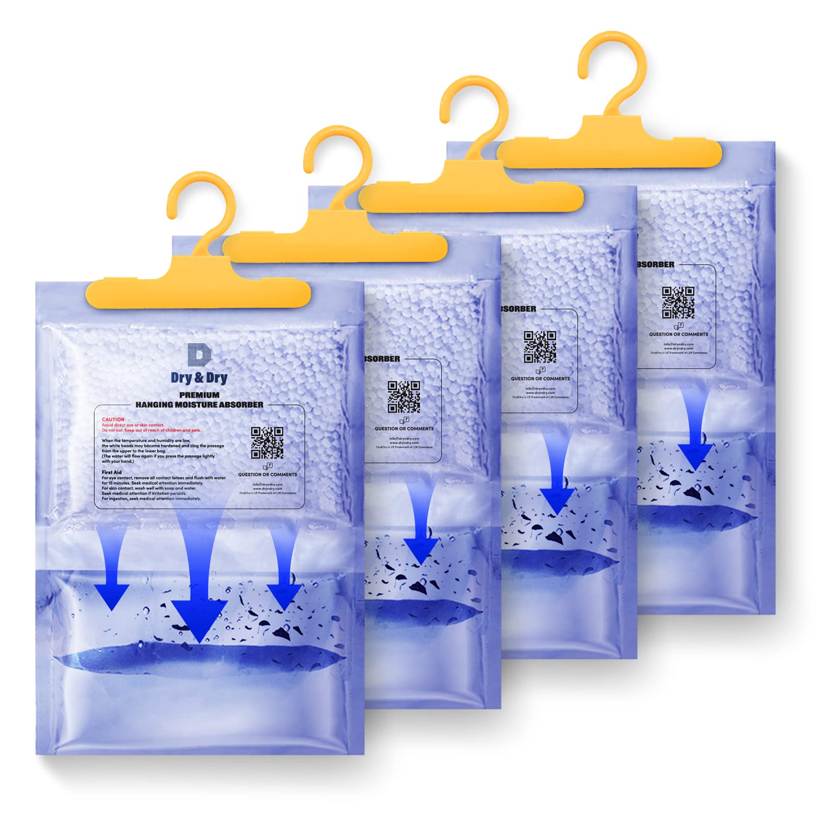 Dry & Dry 4 Pack[7 Oz] Premium Moisture Absorbers Dehumidifiers For Home Dehumidifier For Basement Dehumdifiers For Bedroom Smal