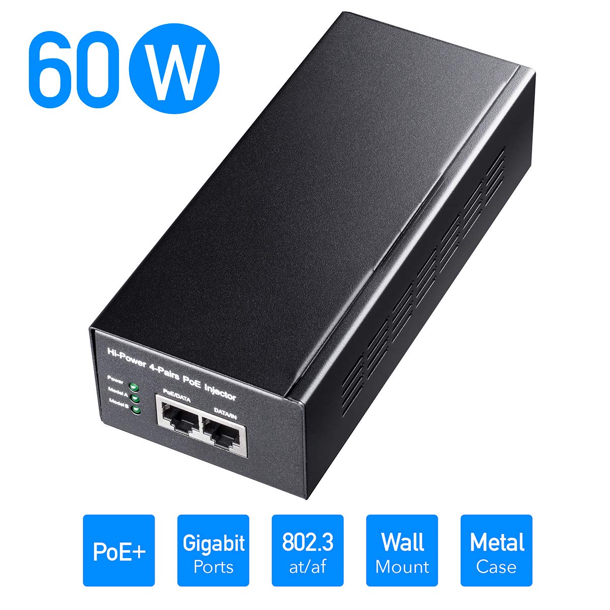 Cudy Poe300 60W Gigabit Ultra Poe+ Injector, Up To 60W Ultra Power Supply, 10/100/1000Mbps Shielded Rj 45, Ieee 802.3Af/802.3At