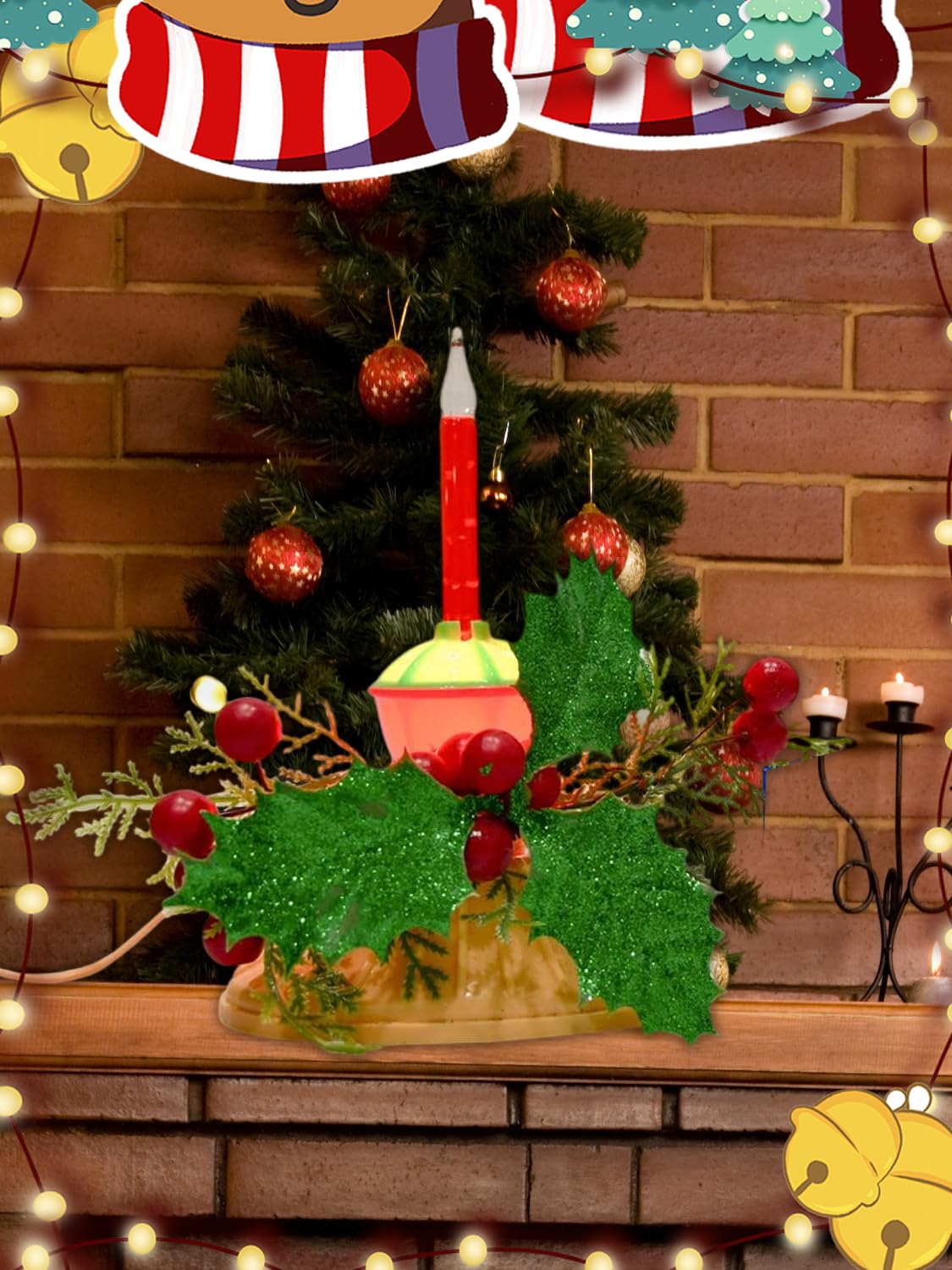 Sunsgne 1 Light Christmas Bubble Candle Lamps, Christmas Electric Window Candles With 2 Bubble Lights(1 Spare), Christmas Bubble