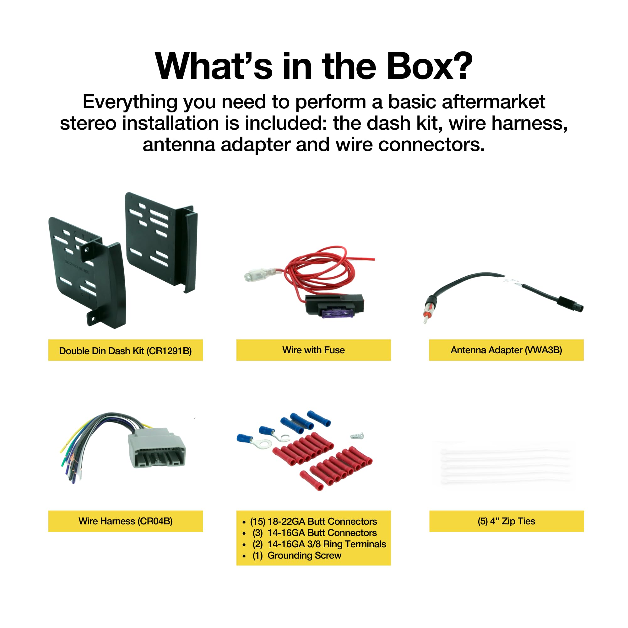 Scosche ICCR6BN Complete Double DIN Stereo Installation Kit for Select Non Amplified 2007 20 Chrysler, Dodge, Jeep, Mitsubishi, RAM and VW Vehicles   See Fit Guide in Images to Verify Your Vehicle