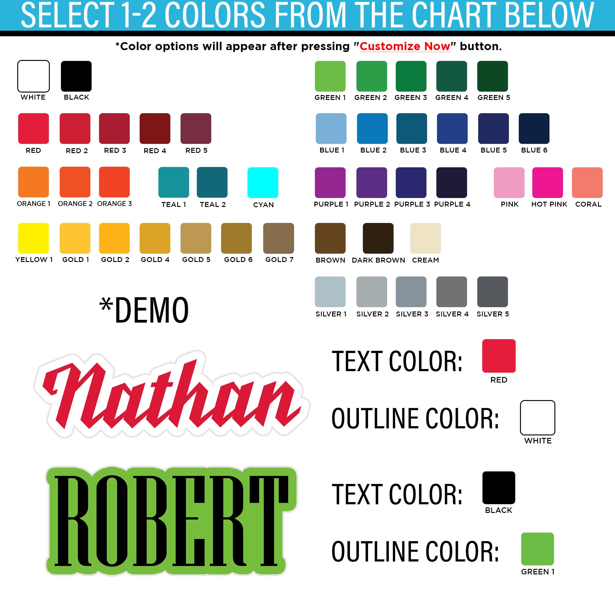 Custom Colorful Name Sticker Personalized Name Number Baseball Softball Helmet Sport Team Gifts School Labels Die Cut Vinyl Stic