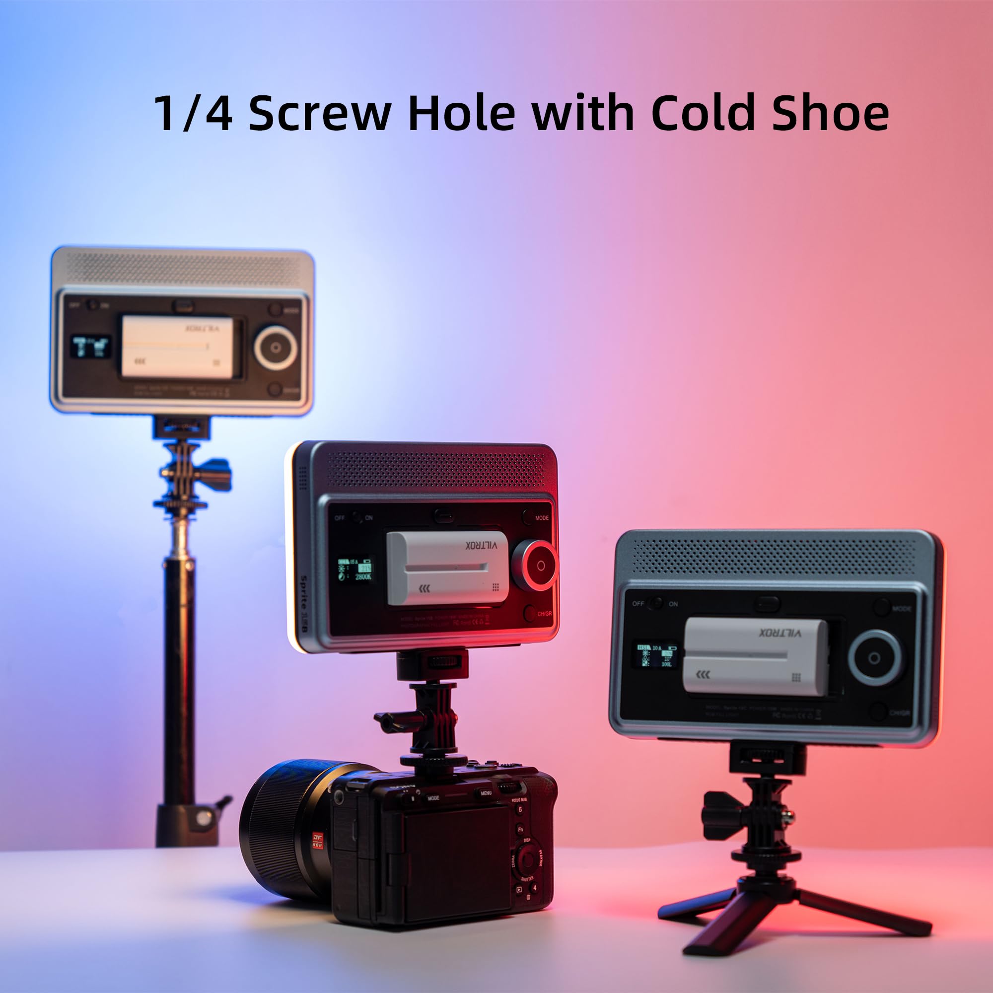 Viltrox 15C Rgb Led Panel Light, Smartphone Control 360 Full Color On Camera Led Photography Lighting With Cold Shoe,2200Mah Rec