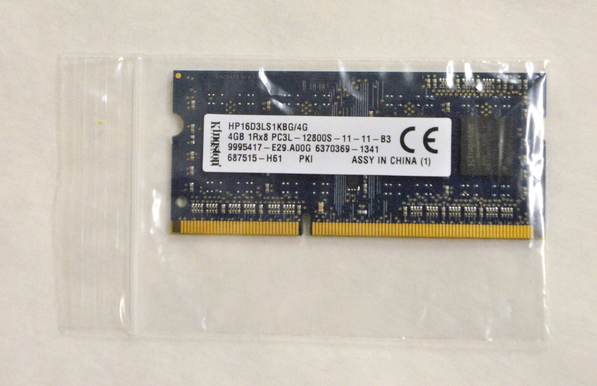 Kingston 4Gb 1Rx8 Pc3L 12800S 11 11 B3 Hp16D3Ls1Kbg/4G Ddr3 Laptop Memory