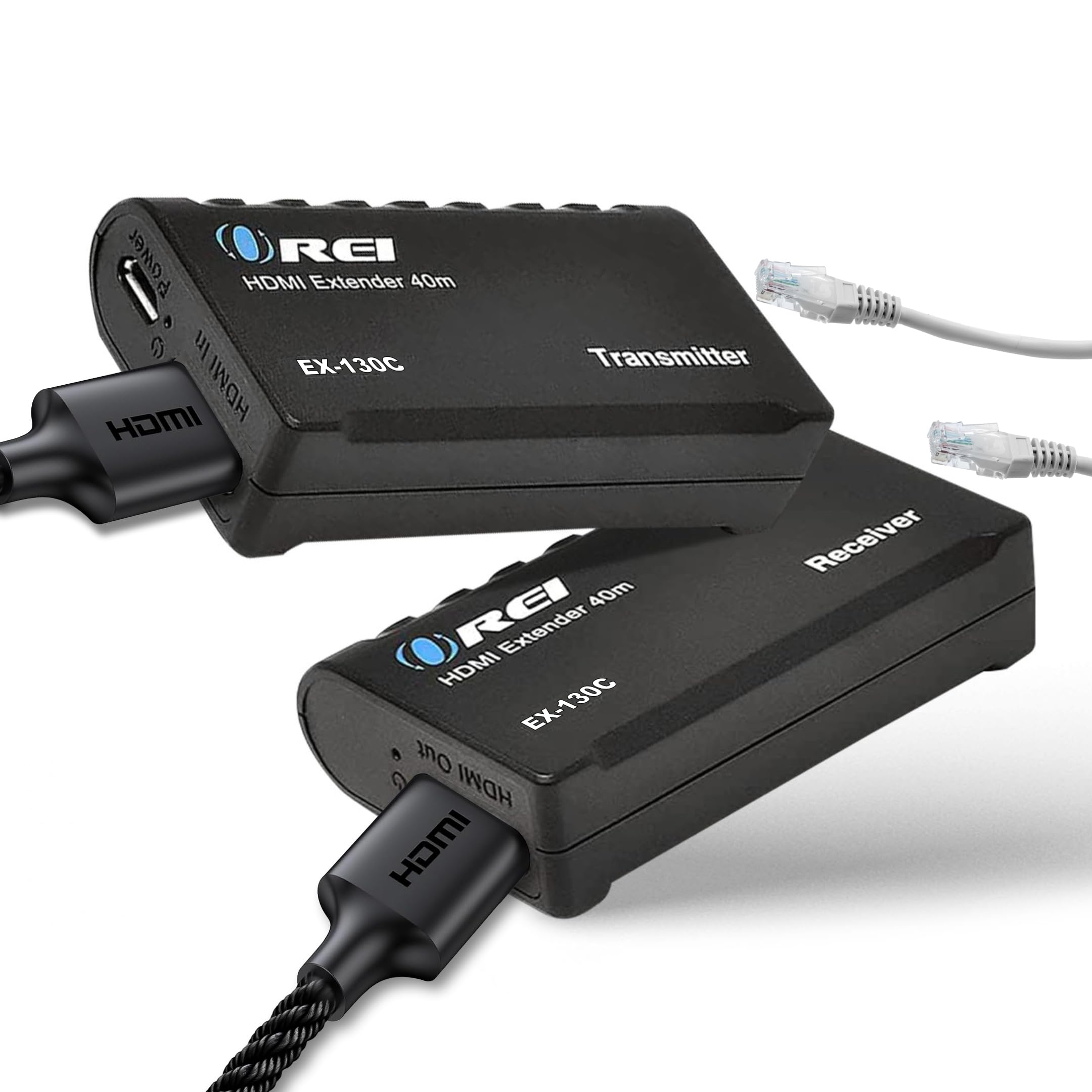 Orei 1080P Hdmi Extender Over Ethernet Up To 131 Feet   1080@60Hz Hdmi 1.4 Hdcp 1.4, Over Cat6/7 Cable  Power Over Cable (Ex 130