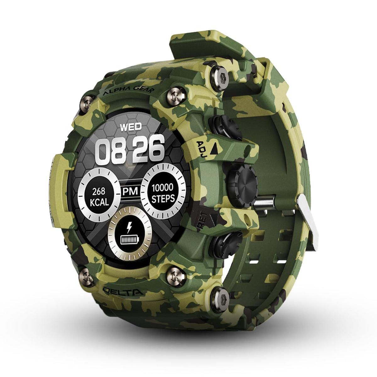 Alphagear Delta Smartwatch For Men, Military Smart Watch, Sports Fitness Tracker Watch With 1.45 '' Hd Screen, 14 Days Battery, 