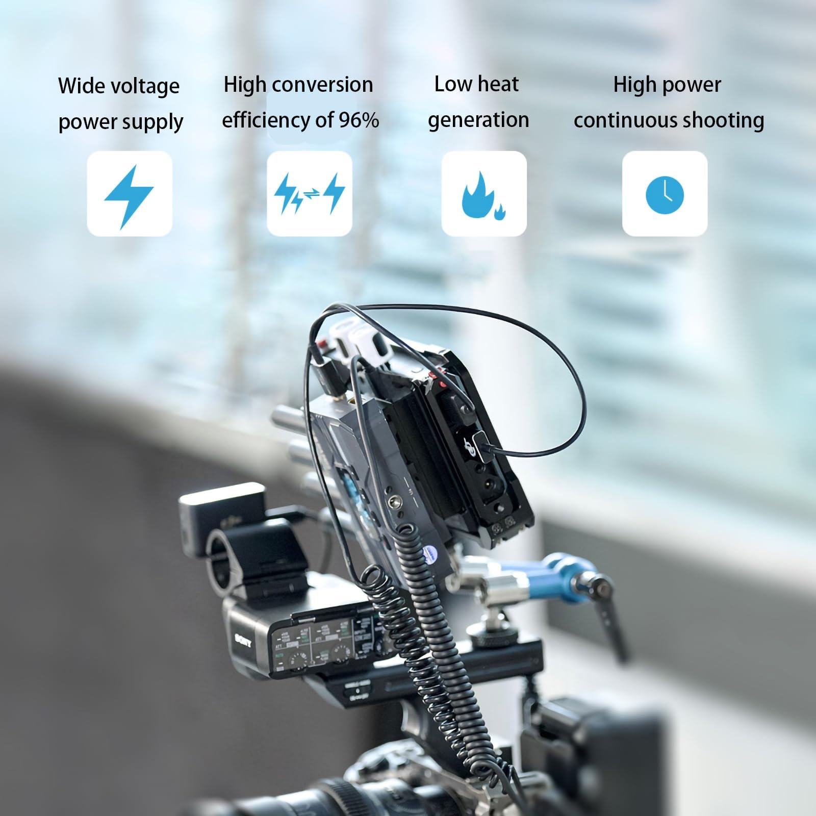 Df Digitalfoto Npf3 Se Dual Side Npf Dummy Battery With Type C&D Tap Input To 5525 Lock Cable Compatible With Np F550/570/750/770/970 Power Led Light Atomos/Shinobi/Smallhd Monitor For V Mount Battery