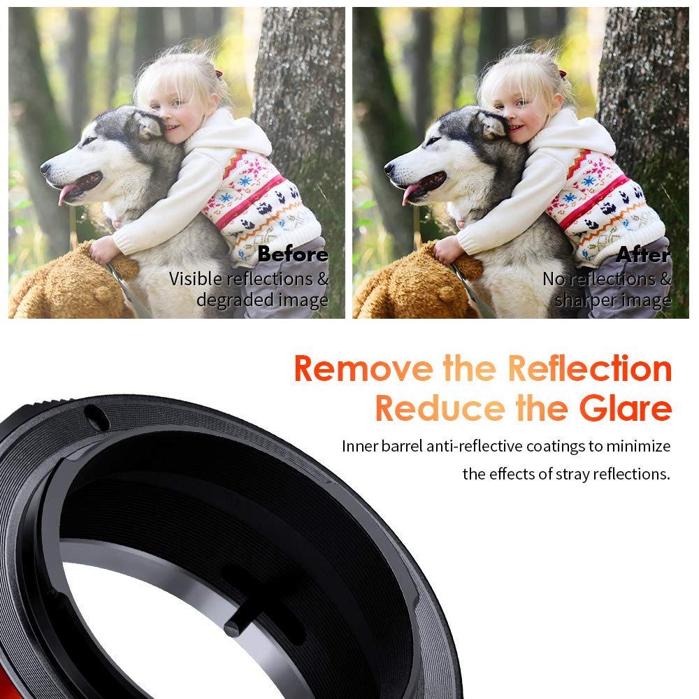 K&F Concept Fd To E Mount Lens Mount Adapter Comaptible For Canon Fd Fl Mount Lens To E Nex Mount Mirrorless Cameras With Matting Varnish Design Comaptible For Sony A6000 A6400 A7Ii A5100 A7 A7Riii