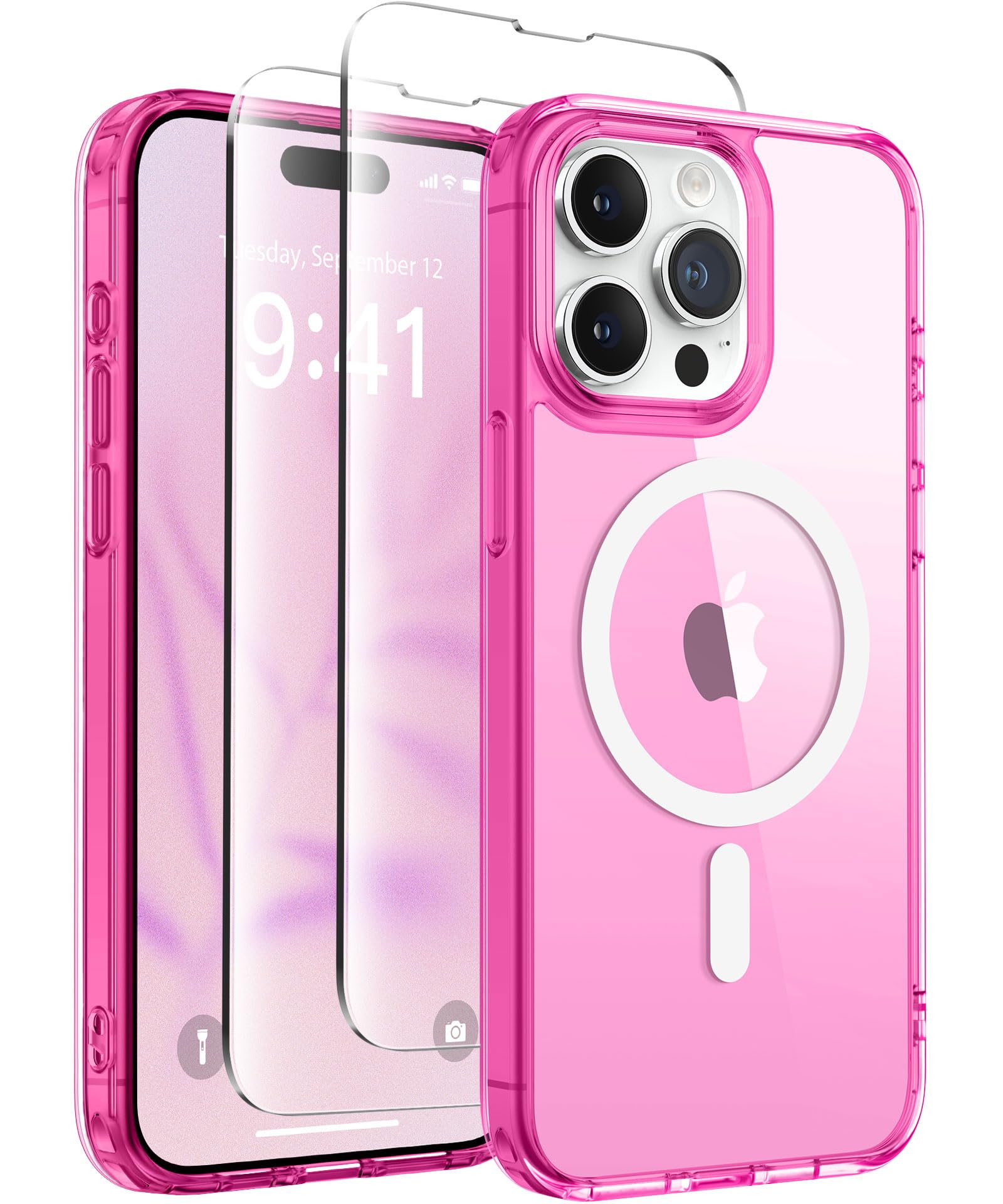 Gonez Magnetic For Iphone 13 Pro Max Case,Compatible With Magsafe,[2 Screen Protector & 2 Camera Cover][Anti Fingerprint][Non Ye