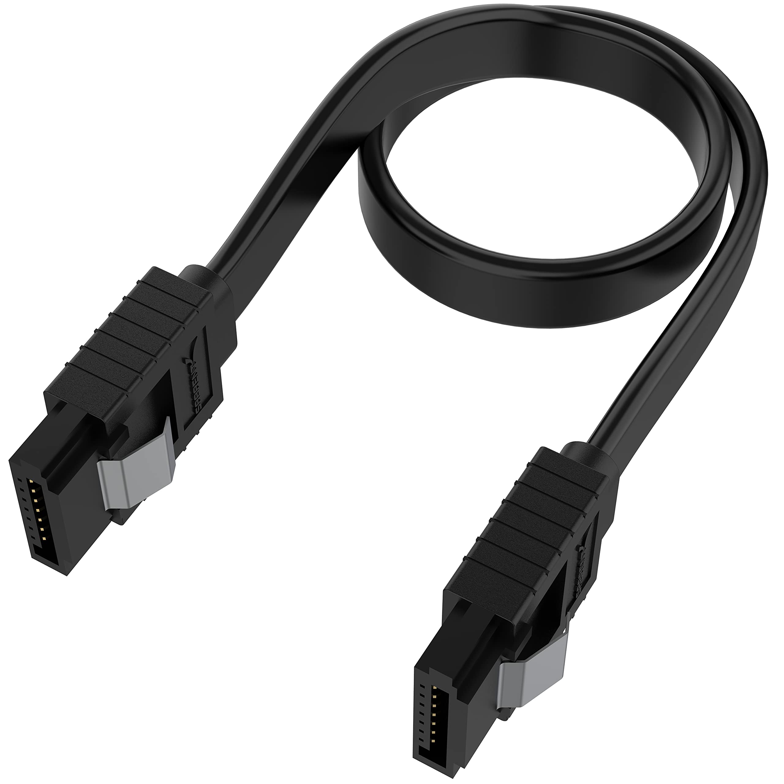 Sabrent Sata Iii (6 Gbit/S) Straight Data Cable With Locking Latch For Hdd/Ssd/Cd And Dvd Drives (3 Pack 20 Inch) In Black (Cb S