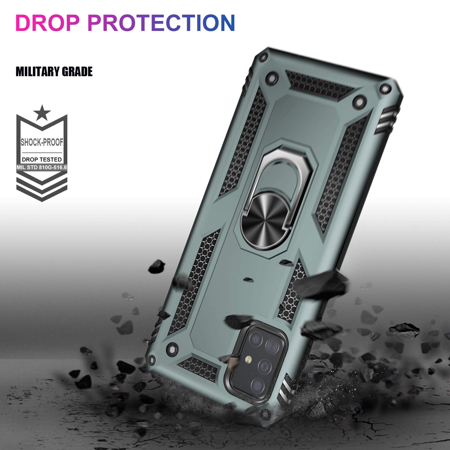 Lumarke For Galaxy A51 4G Case With Screen Protector,Pass 16Ft. Drop Tested Military Grade Protective Phone Cover With Magnetic