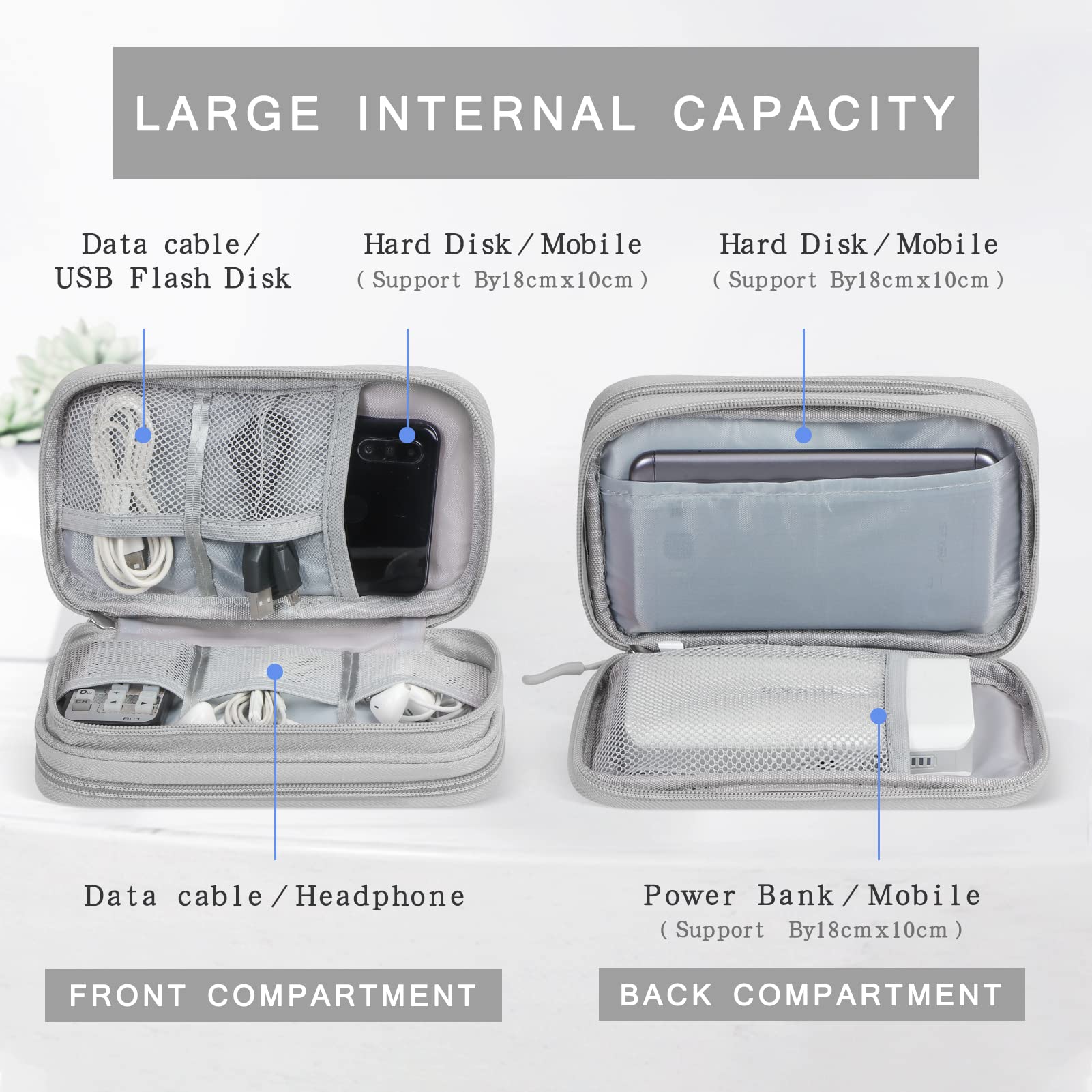 Skycase Electronic Organizer Travel Case   Waterproof Travel Cord Organizer Pouches For Organization, Cable Organizer, All In On
