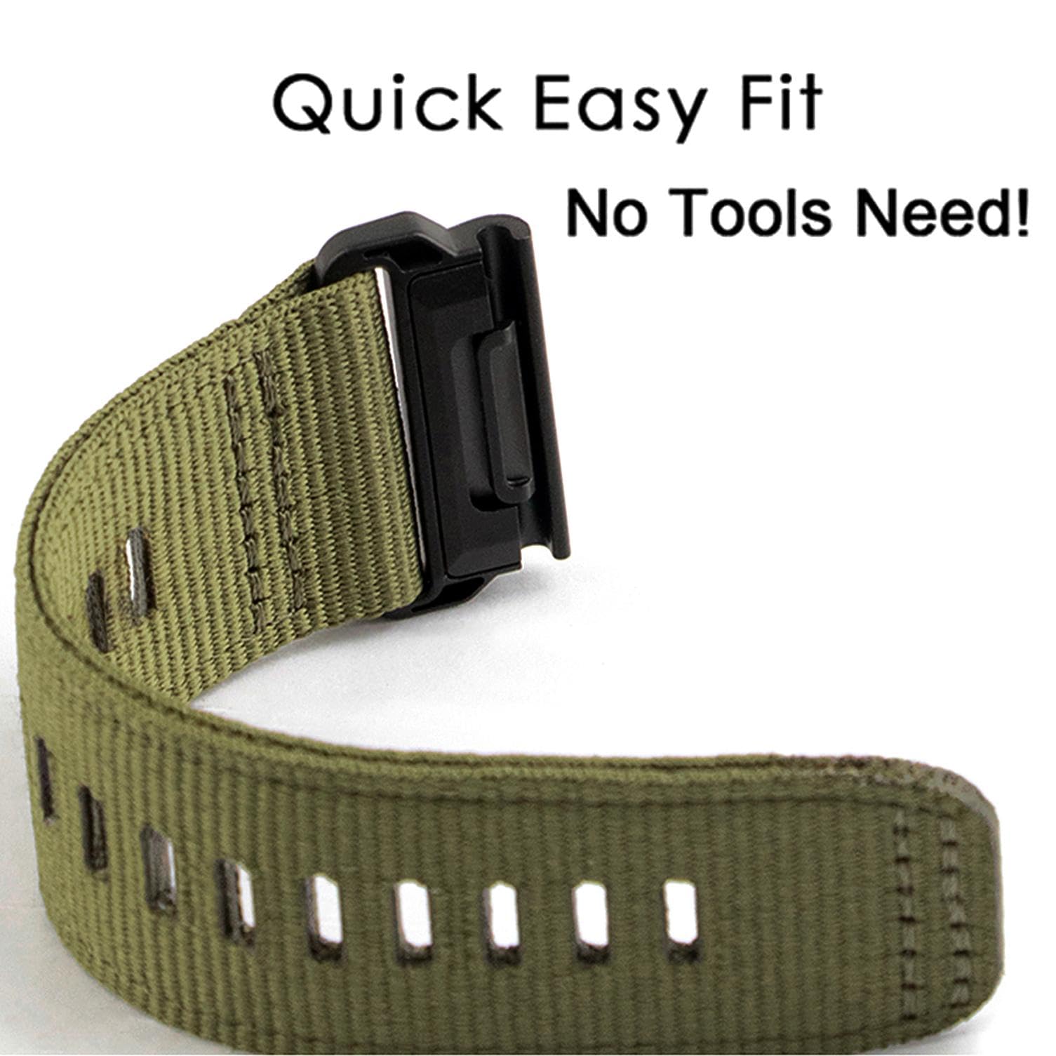 Abanen Upgraded Quick Fit 22Mm Nylon Watch Bands For Garmin Fenix 7 / Fenix 6 / Fenix 5 / Epix 2, Adjustable Woven Nylon Webbing