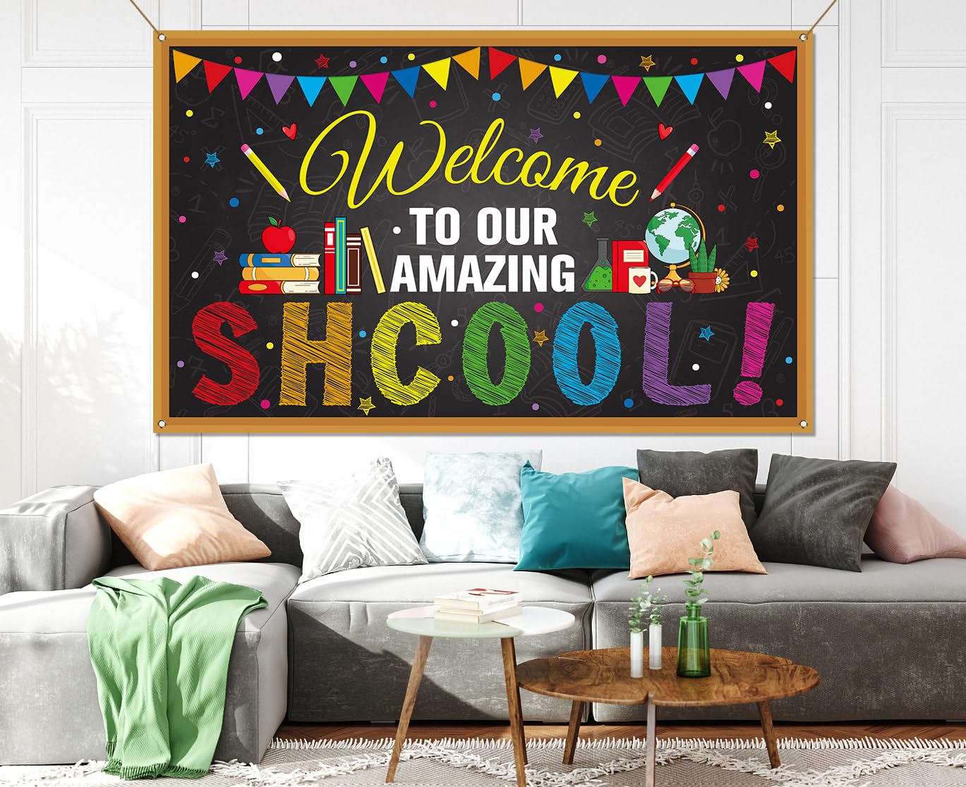 Vohado Welcome Back To School Photo Booth Backdrop September Party Decor School Classroom Photography Background Wall Decor Bann