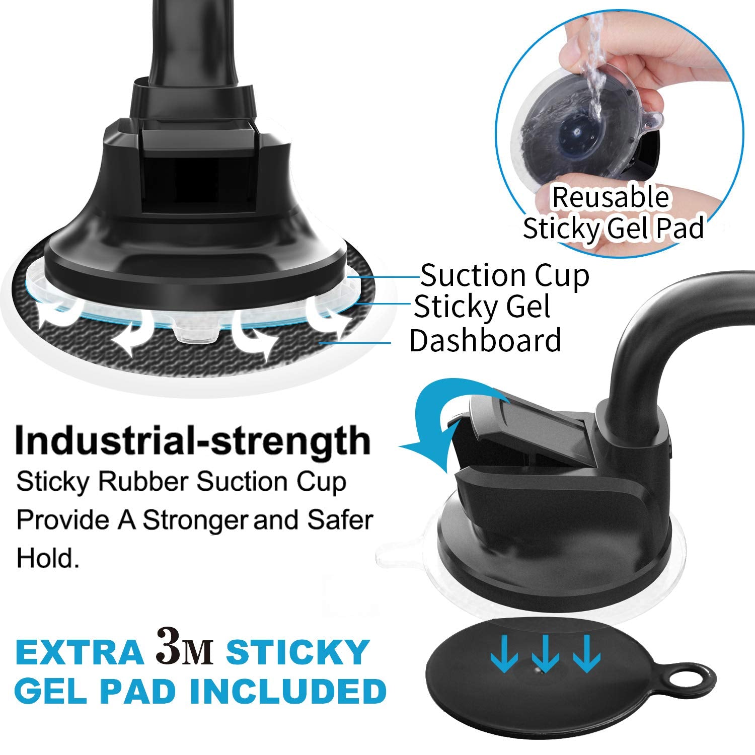 Apps2Car Magnetic Car Phone Holder Mount [6 Strong Magnets], Cell Phone Holder Car [Suction Cup], Phone Car Holder Mount [Windshield Dashboard] Fit For Most Smartphones & Mini Tablets