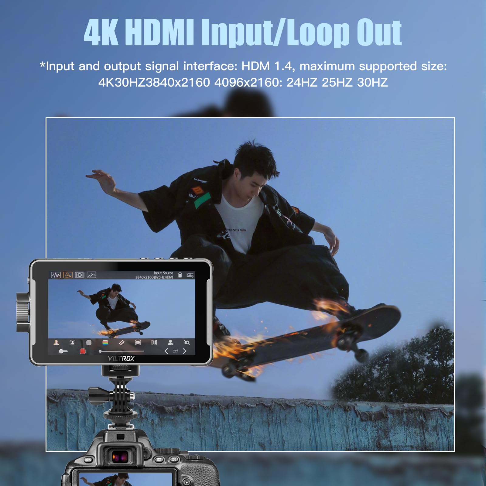 Viltrox Dc550 5.5'' Full Hd Hdmi On Camera Monitor Kit, 1200Nit Touch Screen Camera Field Monitor With Hood, Battery, Storage Ba