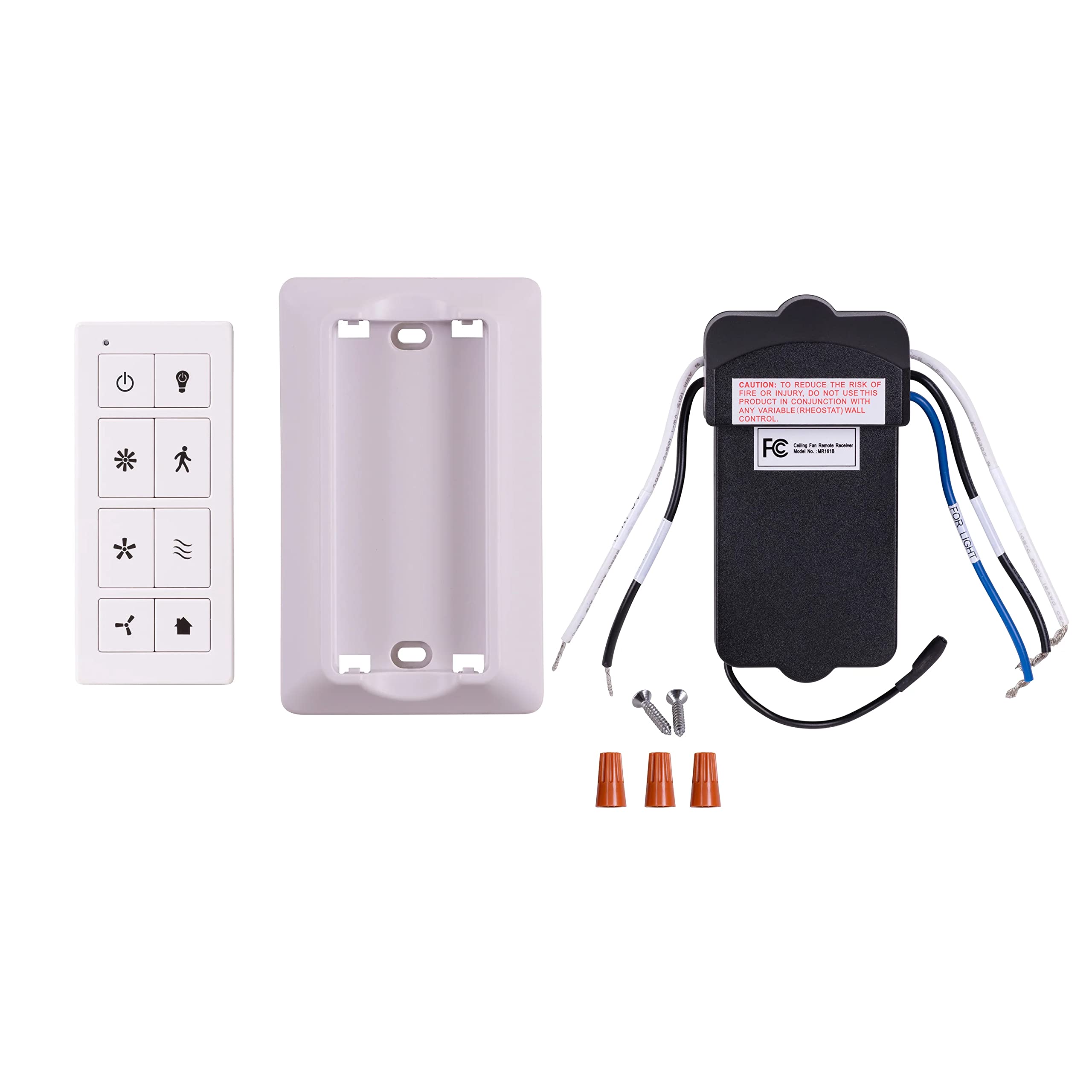 Prominence Home Universal Ceiling Fan Remote Control Kit with Receiver, Wall Dock and Batteries, For Downrod Ceiling Fans ONLY -