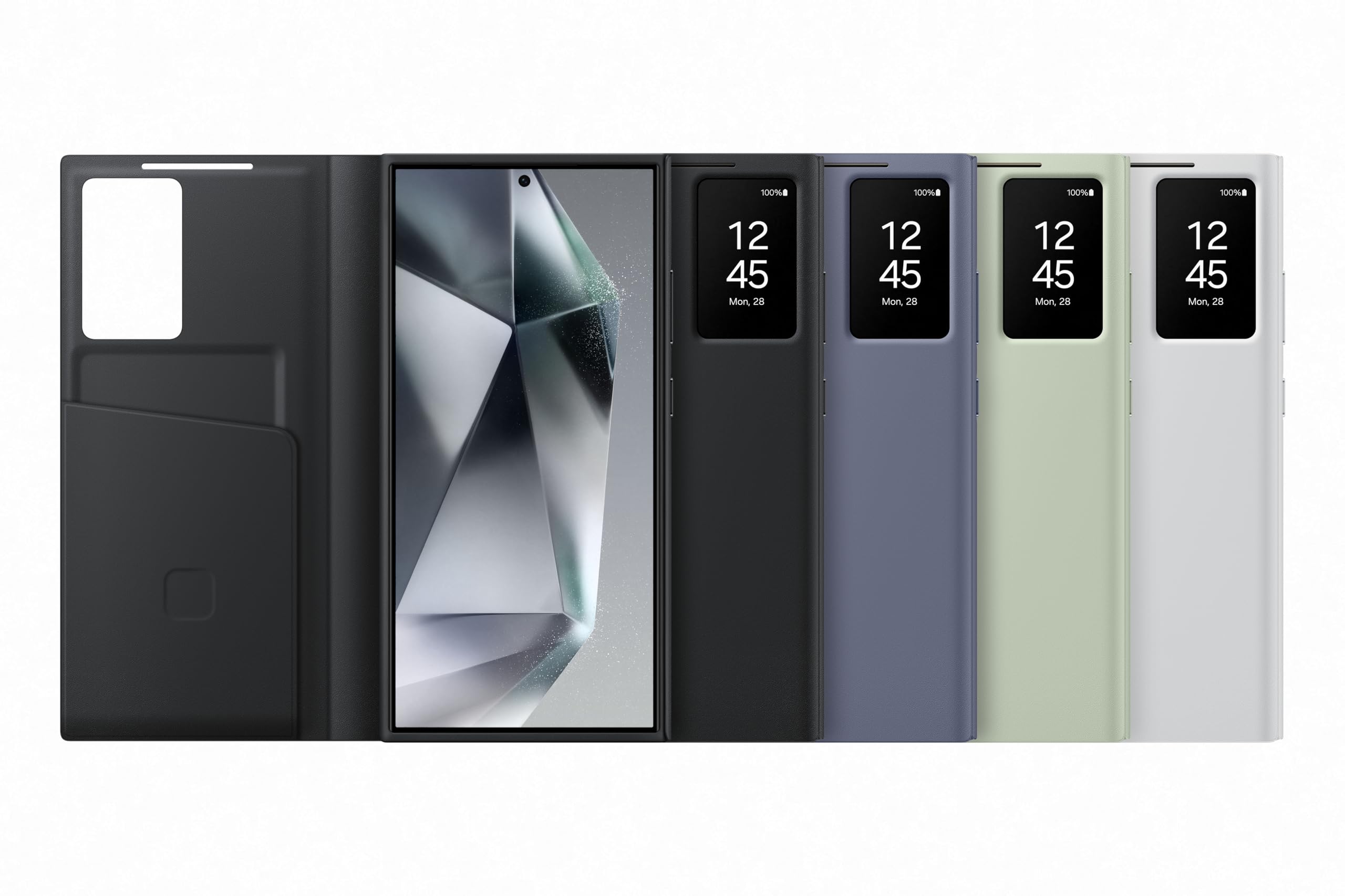 Samsung Smart View Wallet Smartphone Case Ef-Zs928 For Galaxy S24 Ultra, Mobile Phone Case, Card Slot, Viewing Window, Black