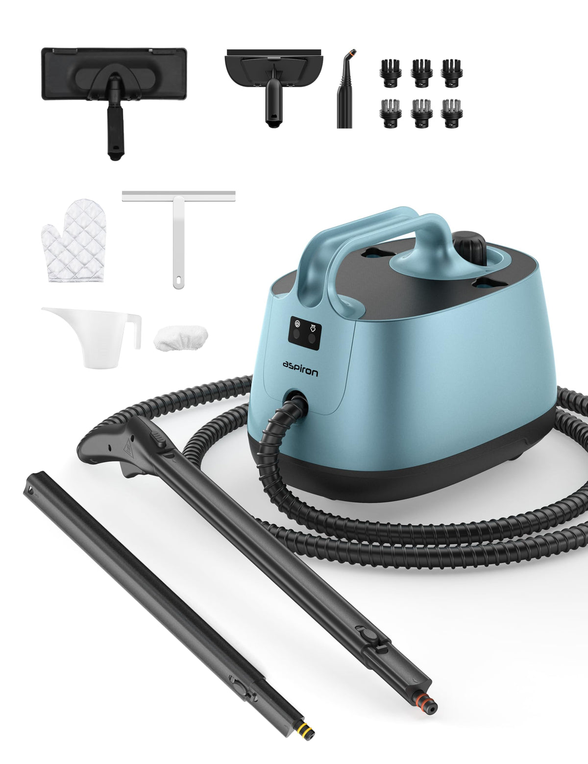 Steamer For Cleaning, Aspiron Multipurpose Portable Canister Steamer With 21 Accessories, Chemical Free, Steam Cleaner Carpet An