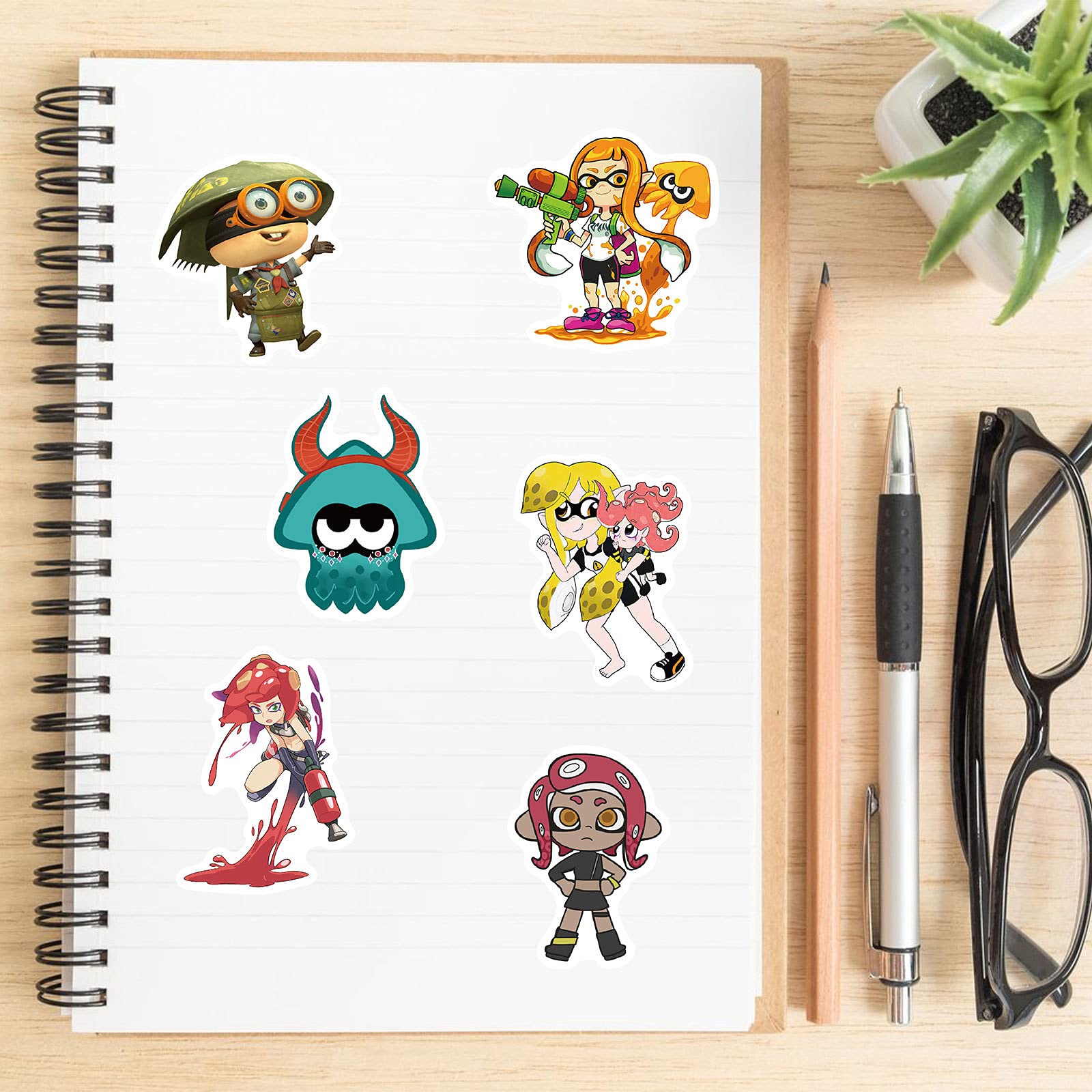 Splatoon Stickers For Teen Kids Water Bottle, 50Pcs Cool Shooting Games Decal For Laptop Bike Guitar Luggage Phone Computer Skat