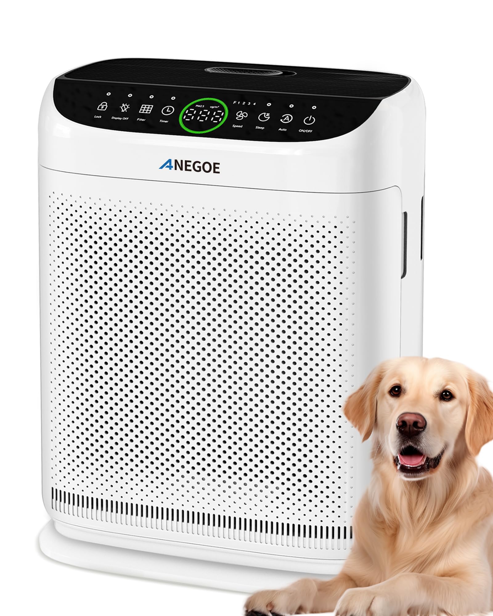 Air Purifiers for Home Large Room Up to 2500 Ft With Double Air Intake,Washable Pre-Filters, AnEgoe Pet Air Purifier for Bedroom
