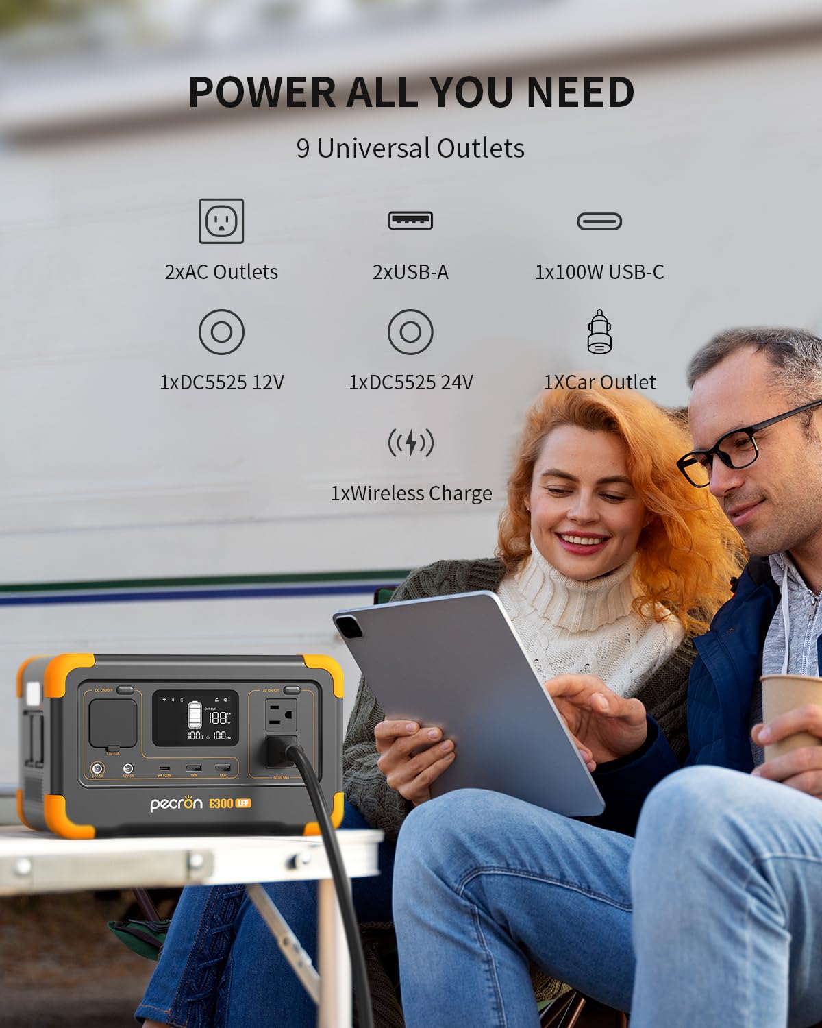 Pecron Power Station E300Lfp 288Wh Solar Generator With 100W Solar Panel Included