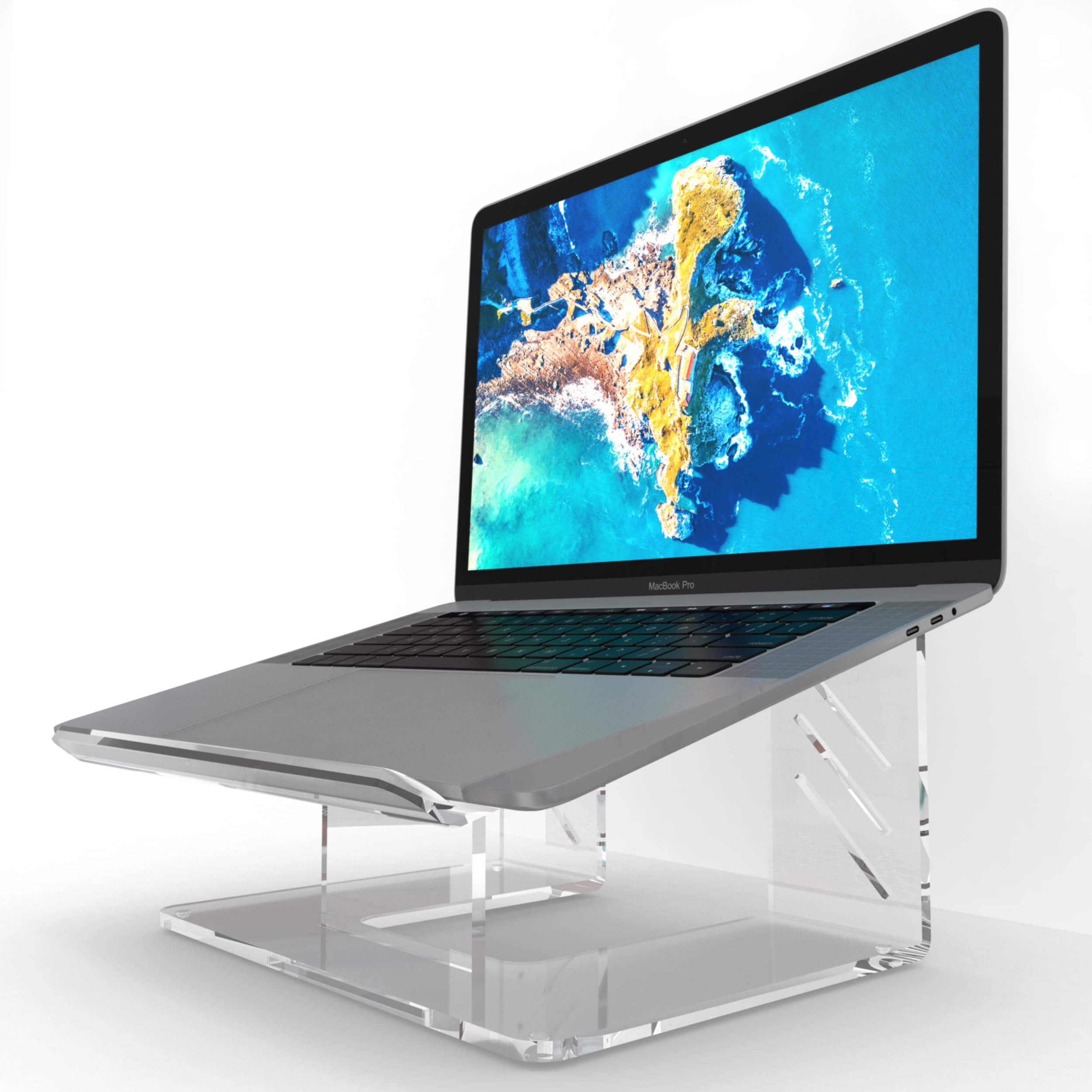 Vray Designs Llc  6Mm Acrylic Laptop Stand For Desk, Ergonomic Laptop Riser, Computer Stand For Laptops Compatible With 10 17'' 