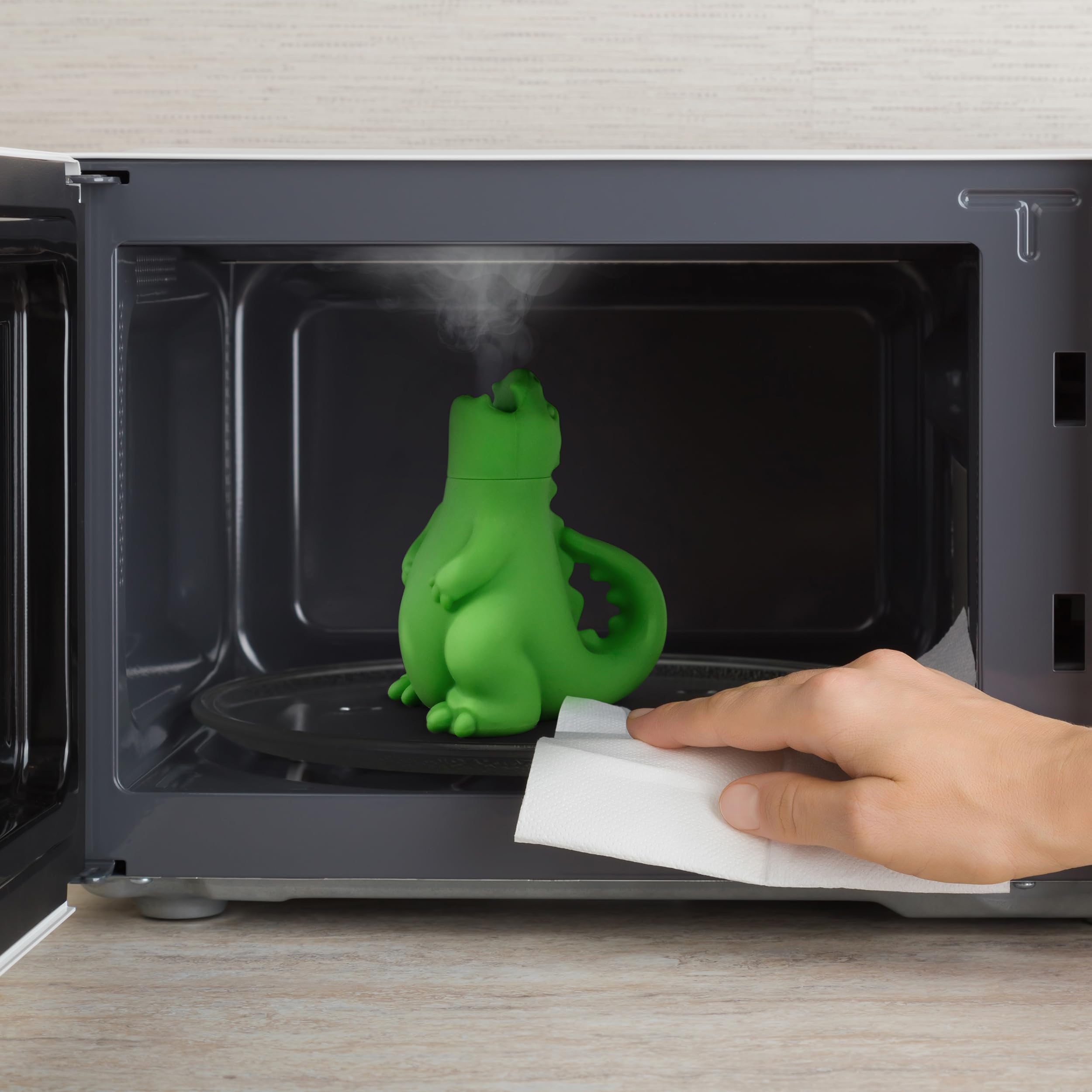 Genuine Fred Dragons Breath Microwave Steam Cleaner, Bpa-Free Silicone Dragon Design, Easy To Use, Reduces Cleaning Time, Dishw