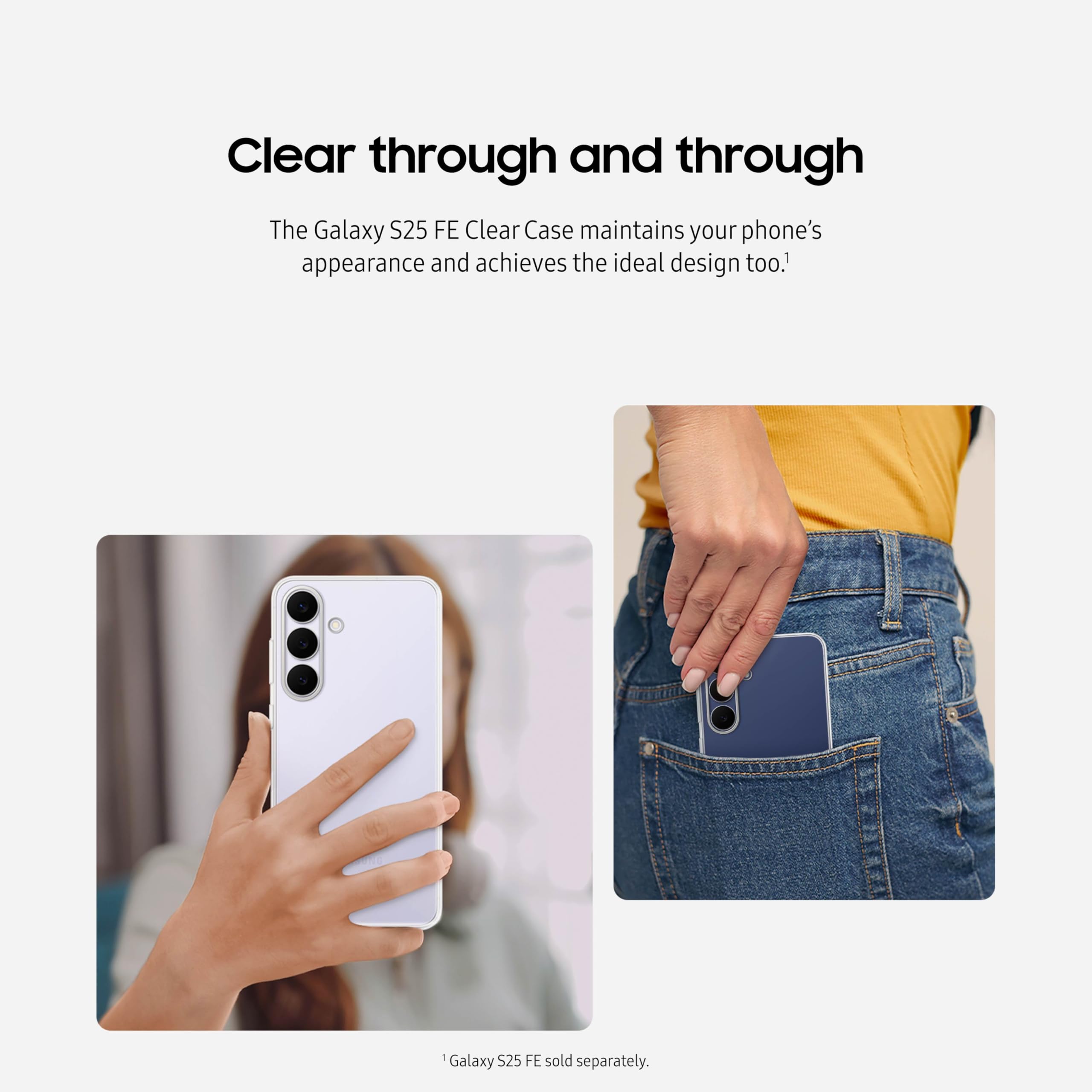 Samsung Galaxy S25 Fe Clear Phone Case, Durable And Slim Protective Cover, Stylish, Transparent, Us Version