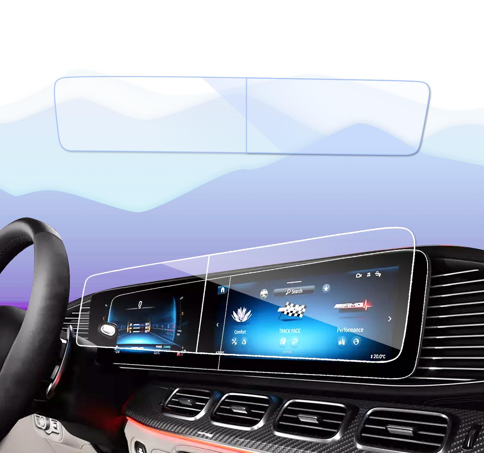 Ufgdsha 2Pcs 2024 Gle 350 Screen Protector For Gle 350 Mercedes Benz Accessories 2020 2023 2024 Mercedes Benz Gle Gls 350 450 20