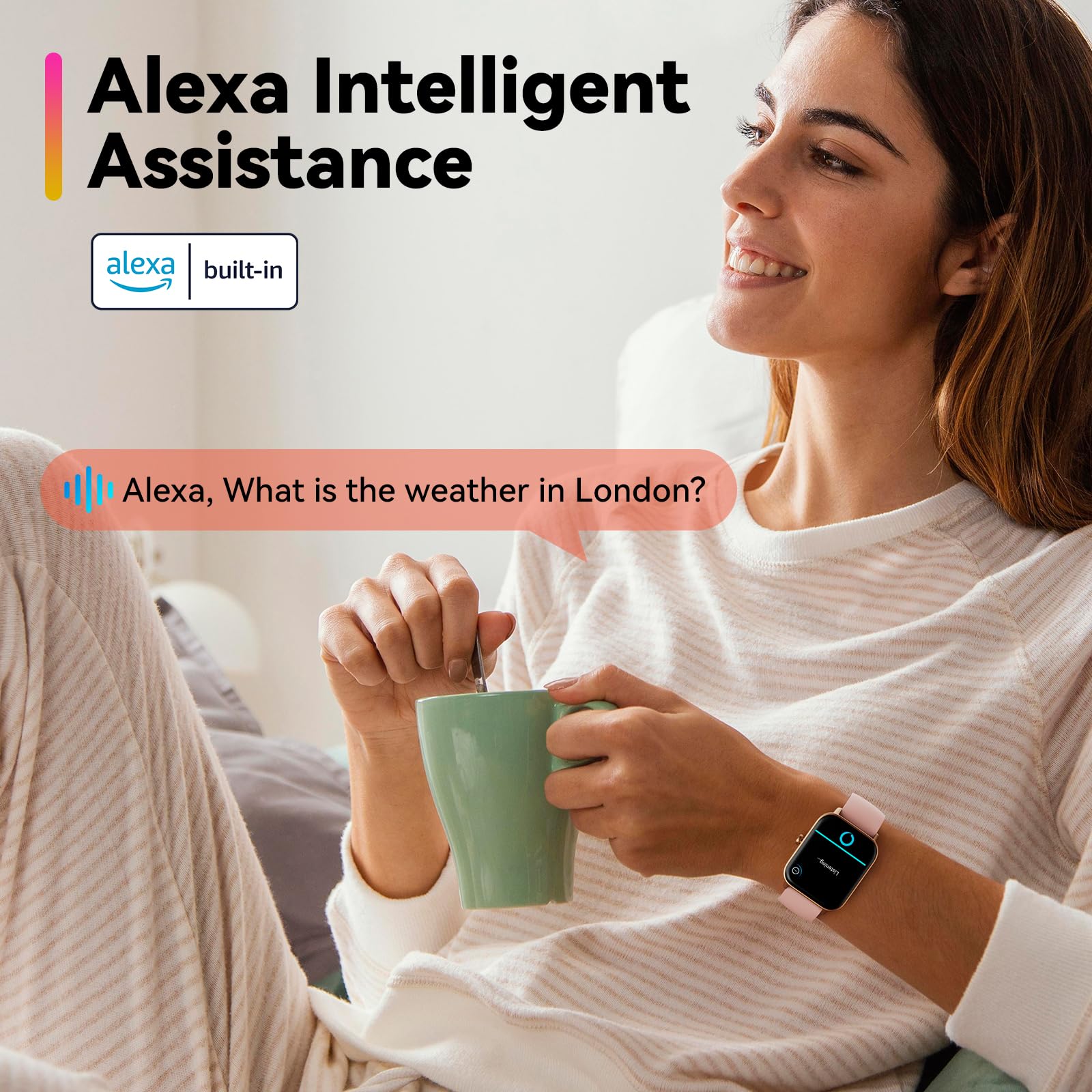 Enomir Smart Watch For Men Women, Alexa Built-In Fitness Tracker With Call Function & 2025 Upgraded 1.8 '' Hd Anti-Fall Screen,