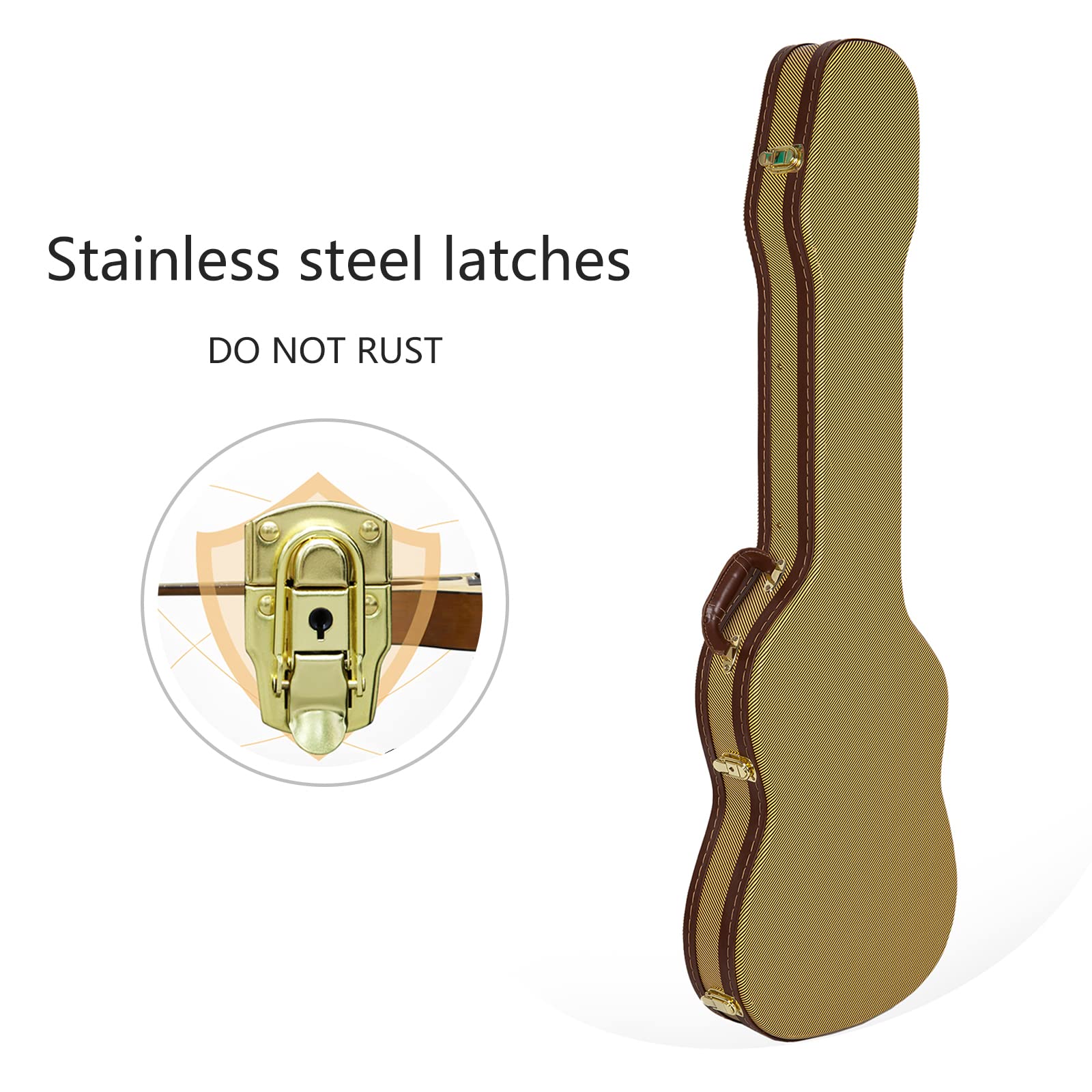 Crossrock Wood Case Fits Right Hand Precision Bass Style Guitars Vinyl Tweed(Crw620Pbtw)