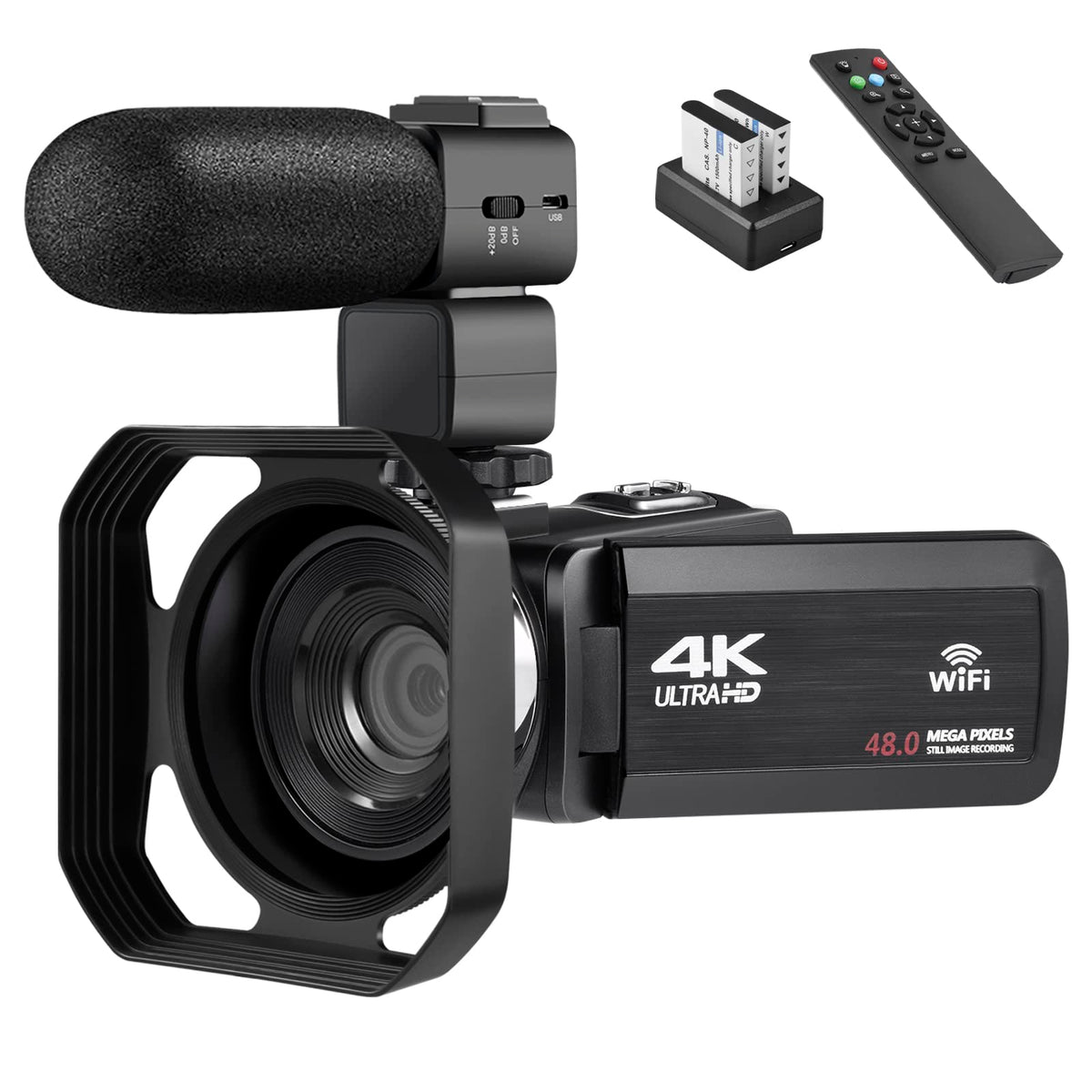 Oiexi 4K Video Camera Camcorder With 18X Digital Zoom,48Mp Vlogging Camera For Youtube,3.0 Inch Ips 270 Rotating Touchscreen,Mic