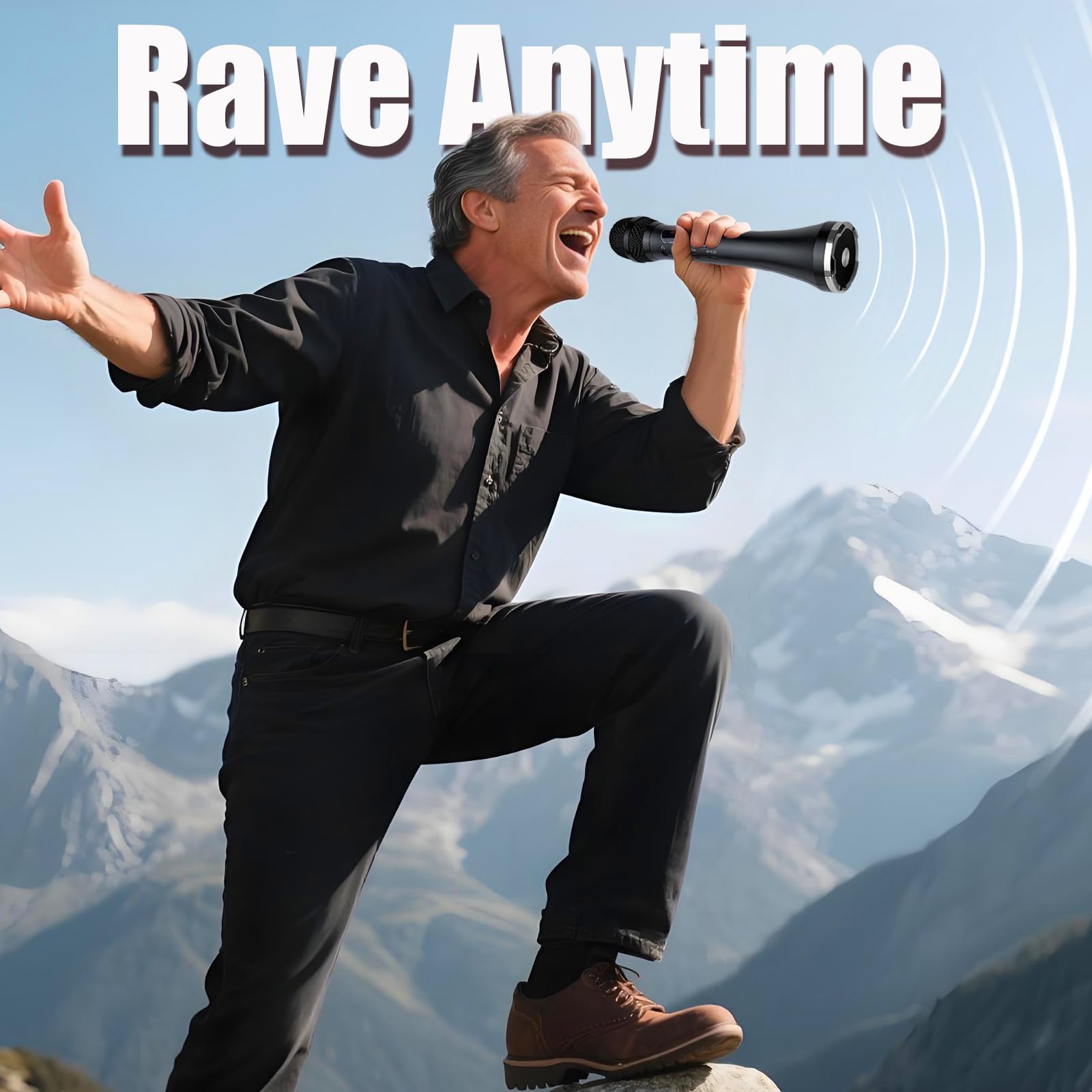 Boespatr Portable Karaoke Microphone For Singing 30W High Power, Bluetooth Microphone Wireless With Speaker,Dsp Level Multi-Func