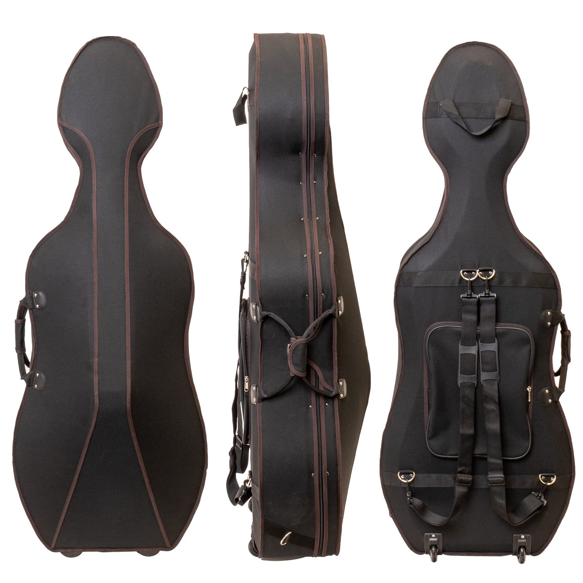 Mi&Vi Super Lightweight Travel Cello Case (4/4 Size) With Two Wheels | Reflective Safety Strips |Adjustable Backpack Straps | Ha