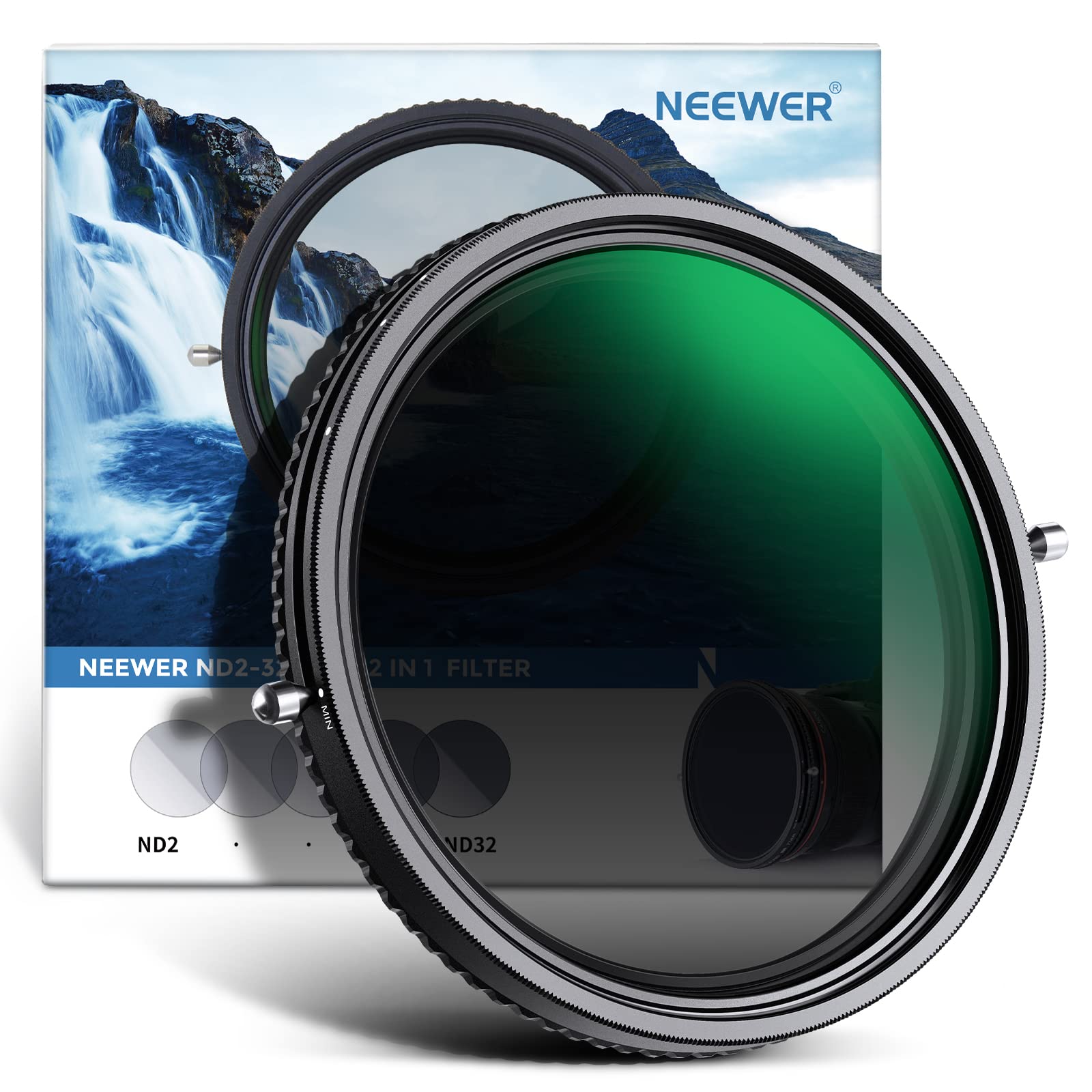 Neewer 2 In 1 67Mm Variable Nd Filter Nd2 Nd32&Cpl Filter(Circular Polarizer Filter) No X Cross/30 Layer Nano Coated/Hd Optical
