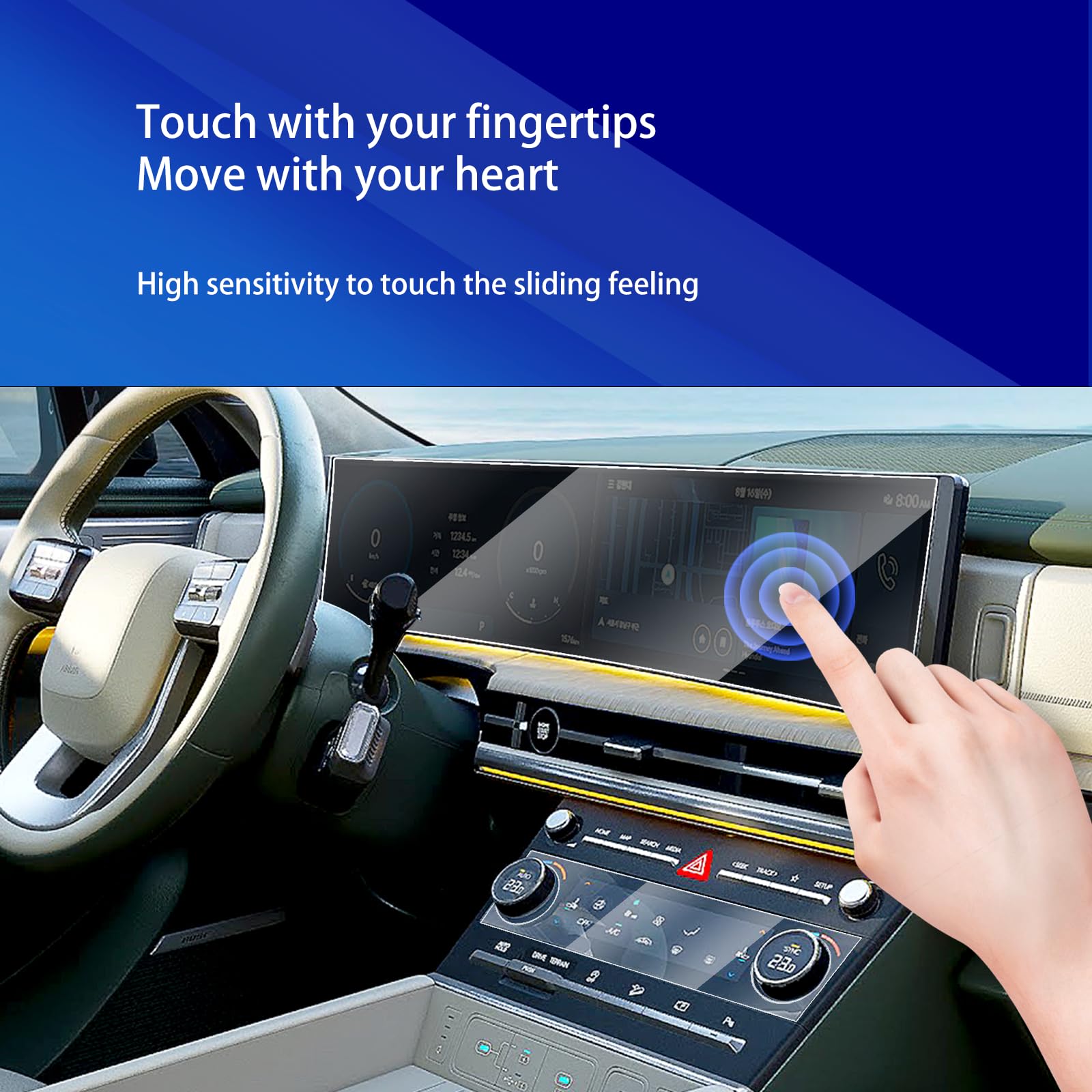 2Pack 2024 Hyundai Santa Fe Screen Protector & Ac Climate Film For 2024 Hyundai Santa Fe Se Sel Xrt Limited Calligraphy Hybrid D