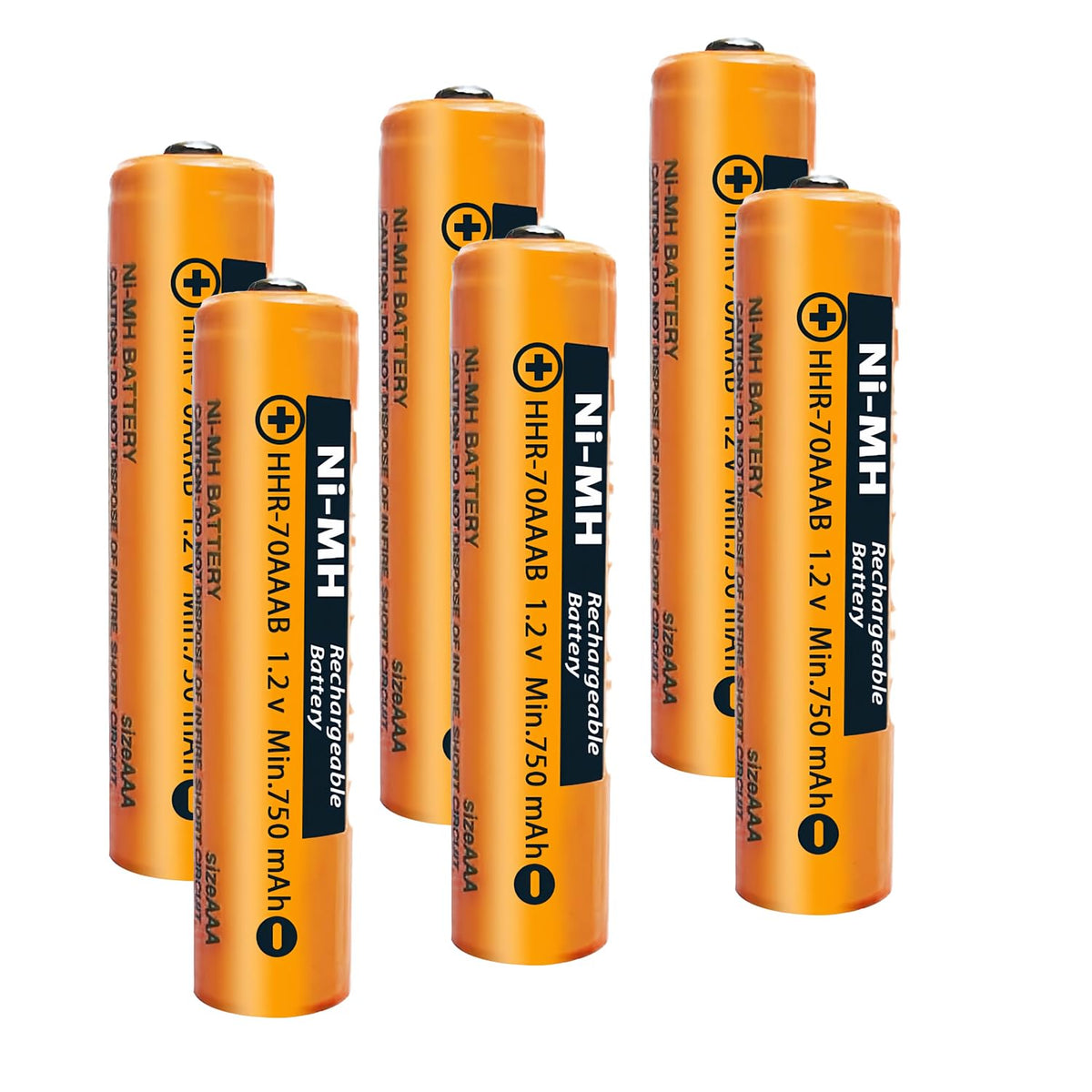 Zzwjbcyle 6 Pack Ni-Mh Aaa Rechargeable Battery For 1.2V 750Mah Hhr-70Aaab Aaa Batteries For Panasonic Cordless Phones, Remote C