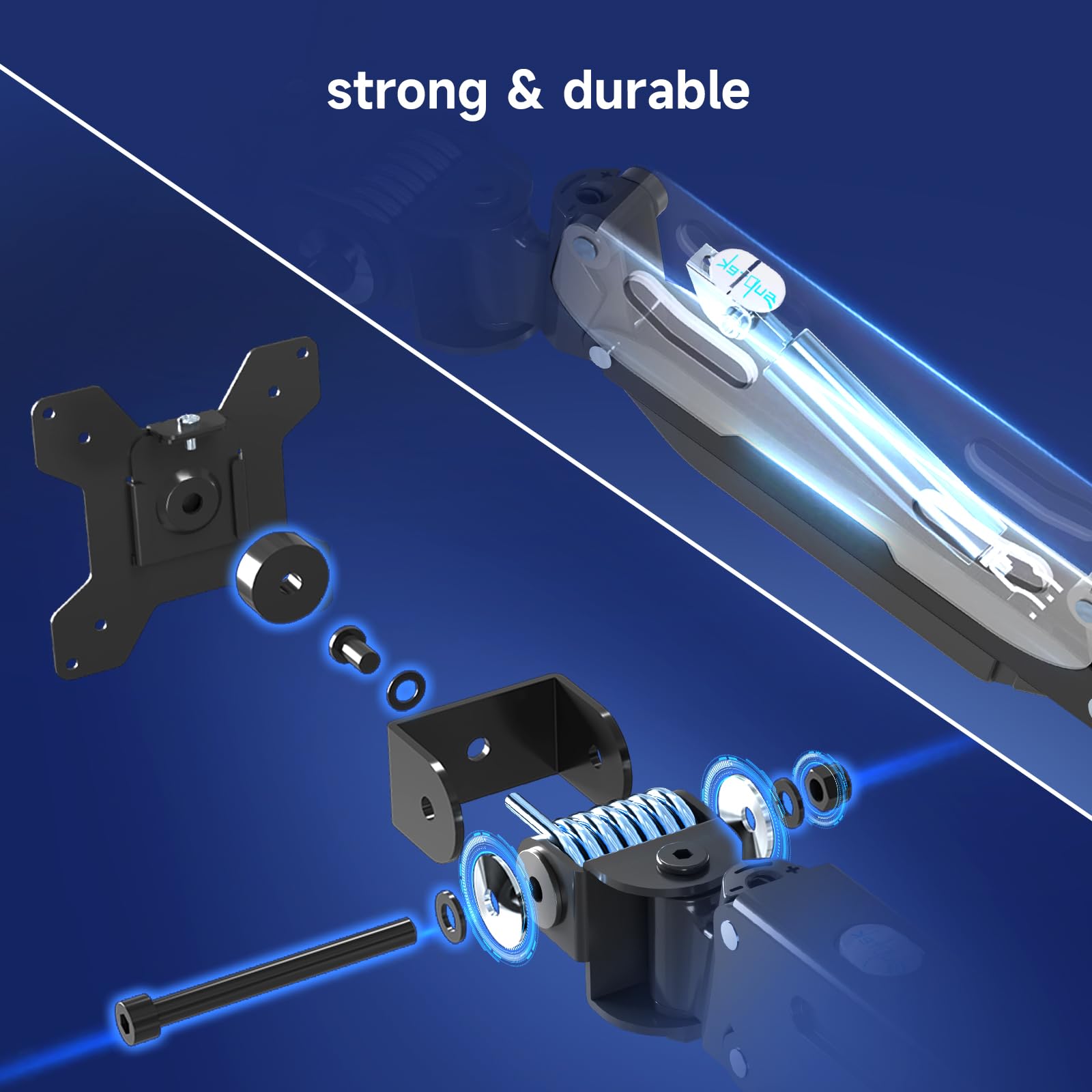 Pholiten Premium Aluminum Heavy Duty Monitor Arm,Ultrawide Monitor Arm,Full Motion Single Monitor Mount For Computer Screens Up