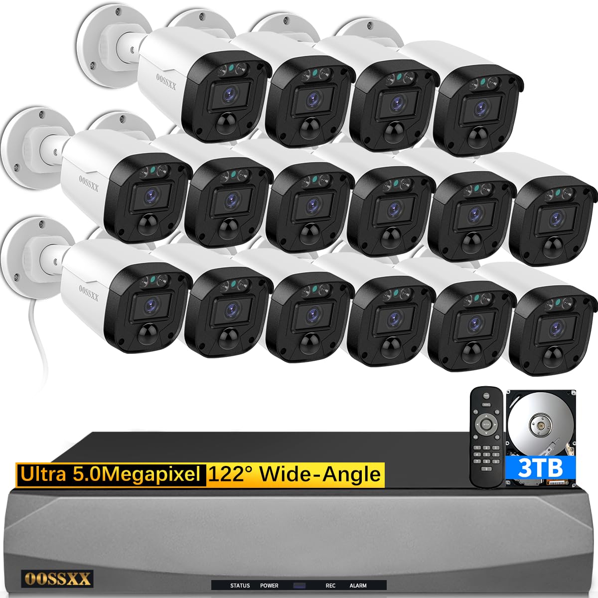 (Full Hd 5Mp Definition) Wired Security Camera System Outdoor Home Video Surveillance Cameras Wired Cctv Camera Security System Surveillance Video Equipment Indoor