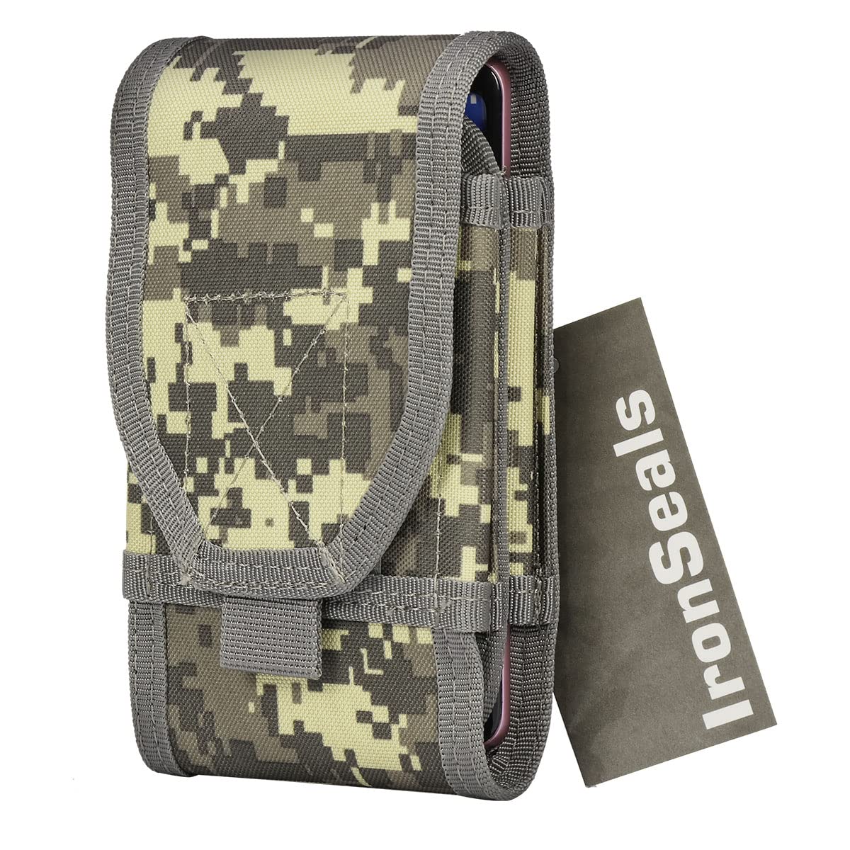 Ironseals Double Capacity Phone Holster, Tactical Molle Pouch Compact Belt Waist Bag For Iphone 15 Pro Max/15 Pro/14 Plus/14 Pro