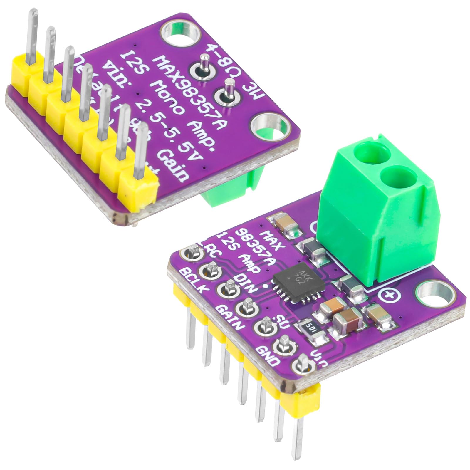 5Pcs Max98357 Audio Power Amplifier Module I2S Dac Class D Audio Board With Du Pont Wire For Raspberry Pi Arduino Esp32