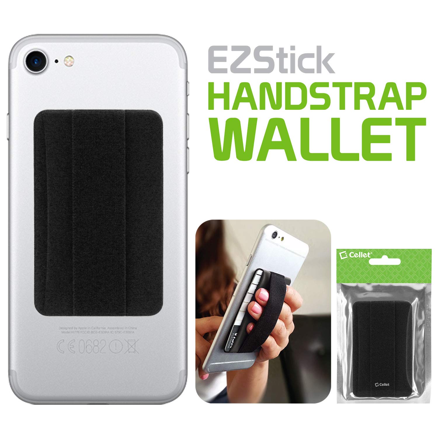 Cellet Ezstick Self Adhesive Slim Id And Credit Card Holder Stick On Phone Wallet And Holding Strap Compatible With Phone 11/11