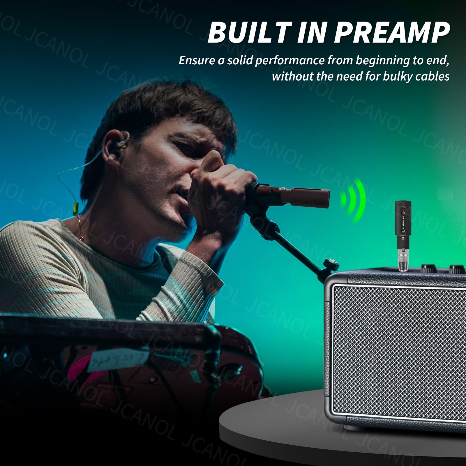 Jcanol M3S Wireless Xlr Transmitter Receiver, Wireless Microphone Adapter With 24-Bit/192Khz High-Resolution, Built In Mic Boost
